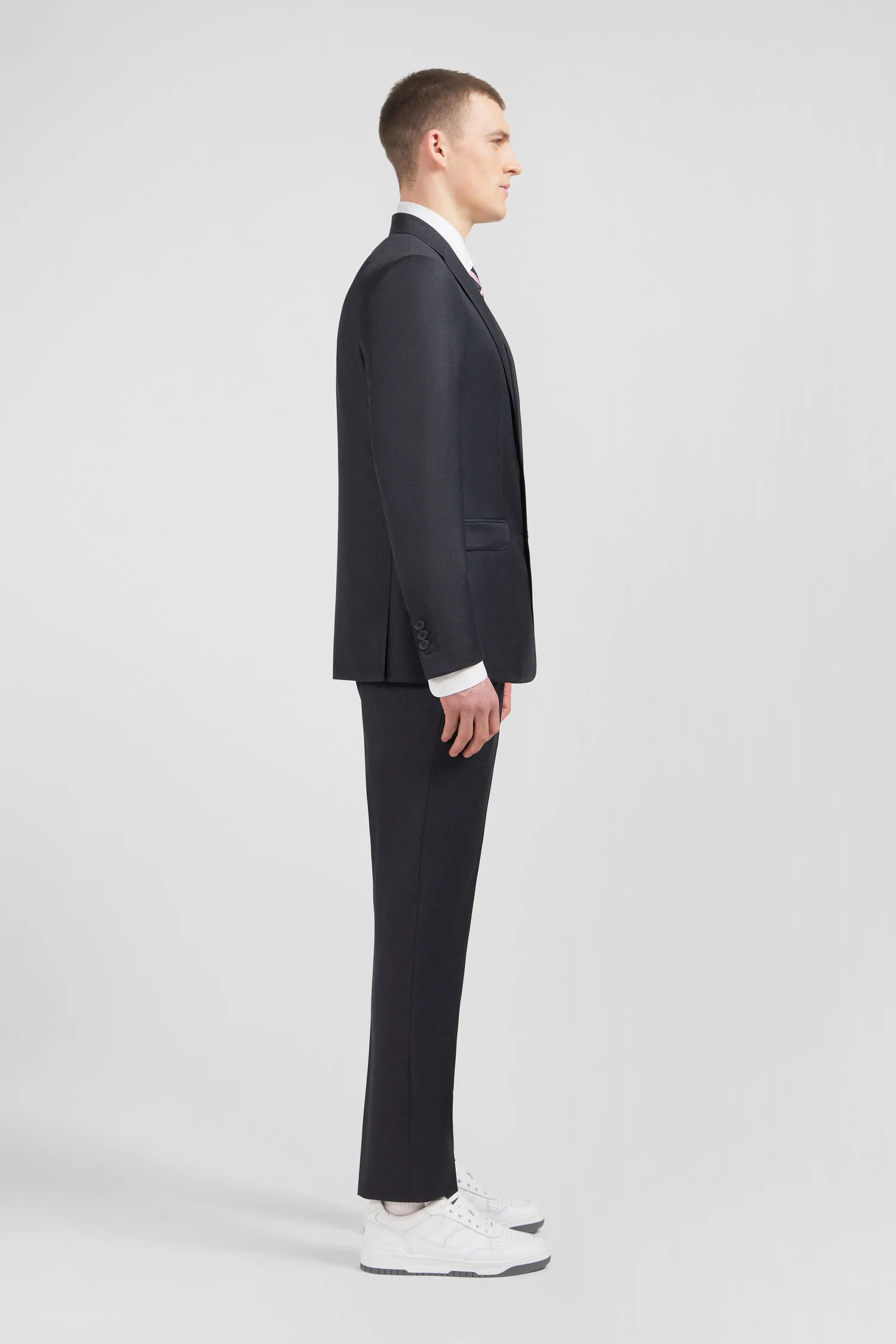 Costume regular en laine gris foncé - Image 3