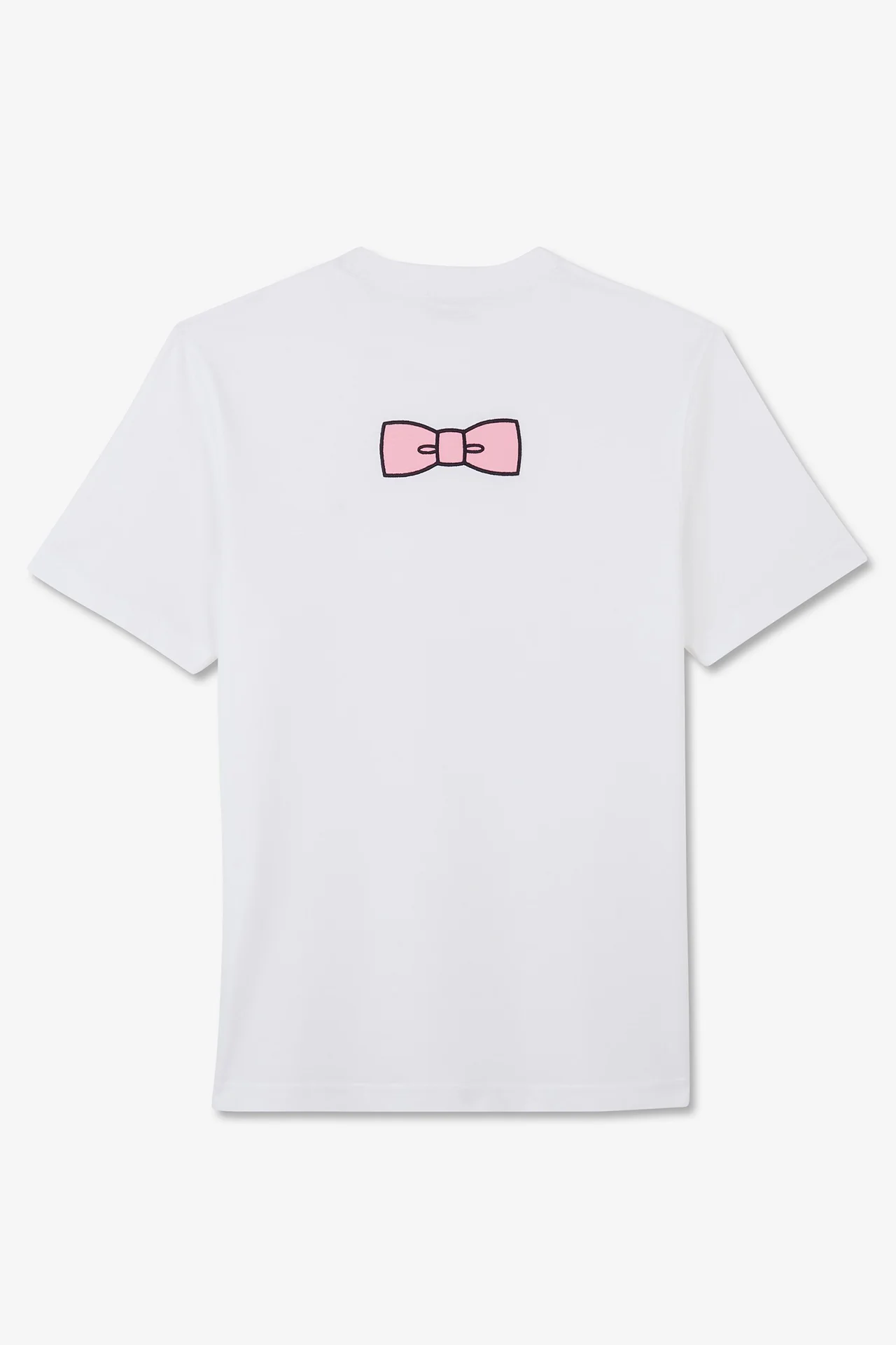 T-shirt blanc à broderie noeud dos - Image 2