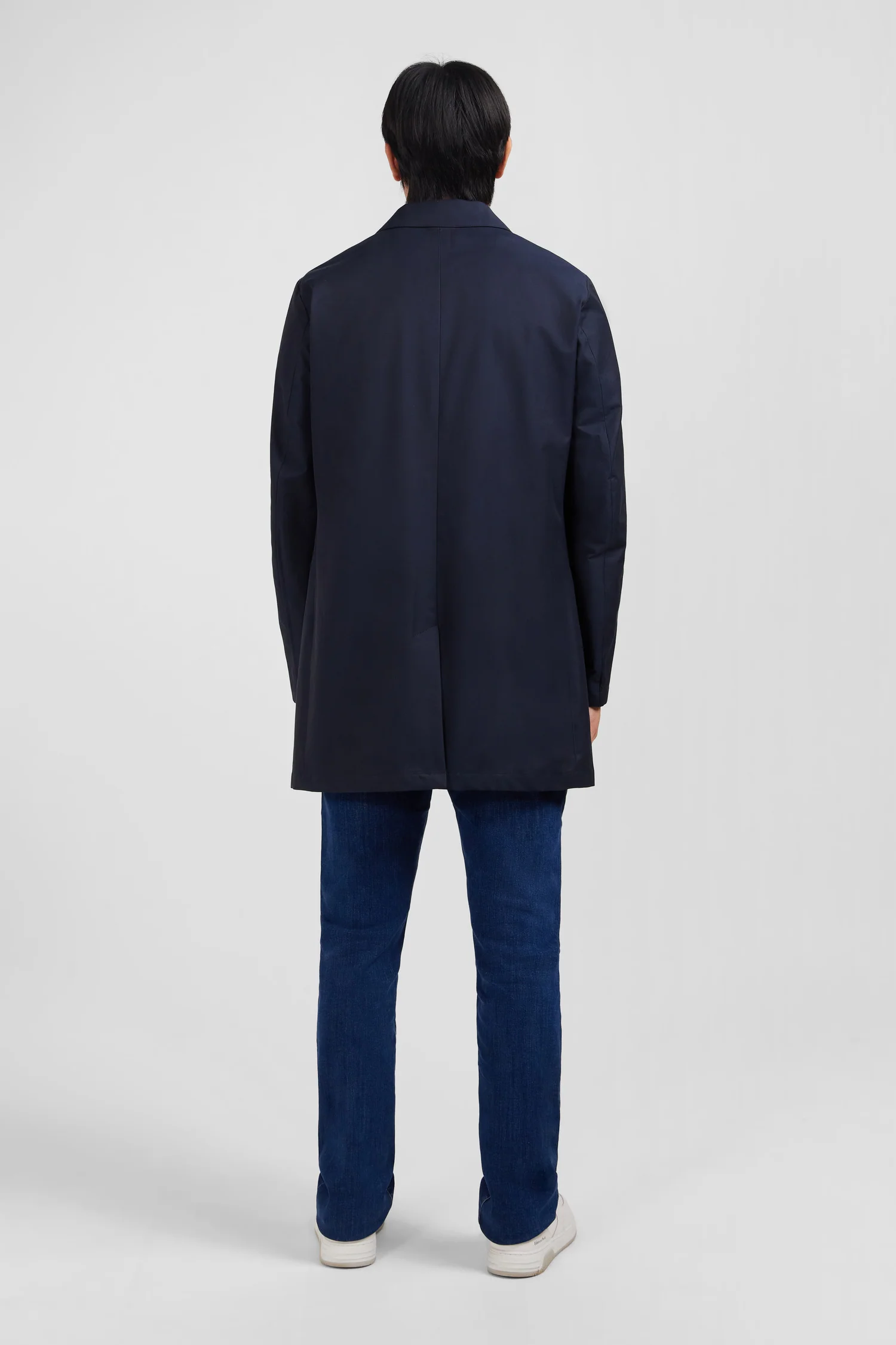 Imperméable uni bleu marine - Image 3