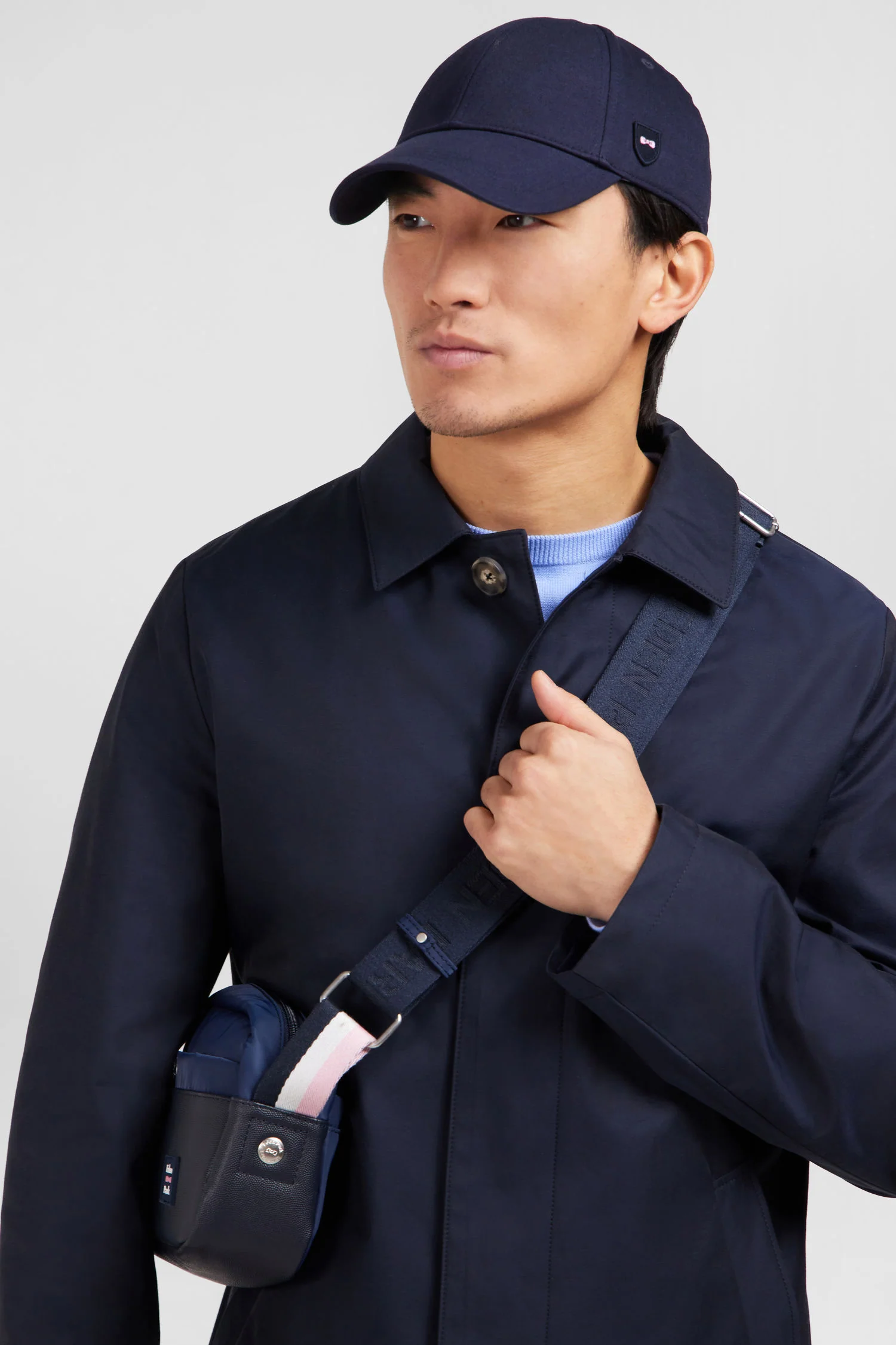 Imperméable uni bleu marine - Image 4