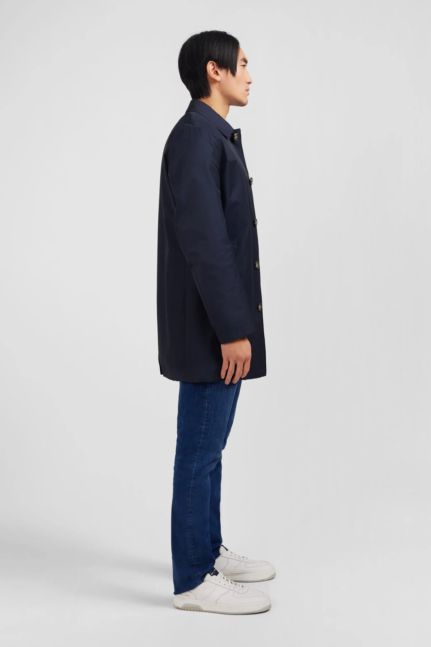 Imperméable uni bleu marine - Image 6