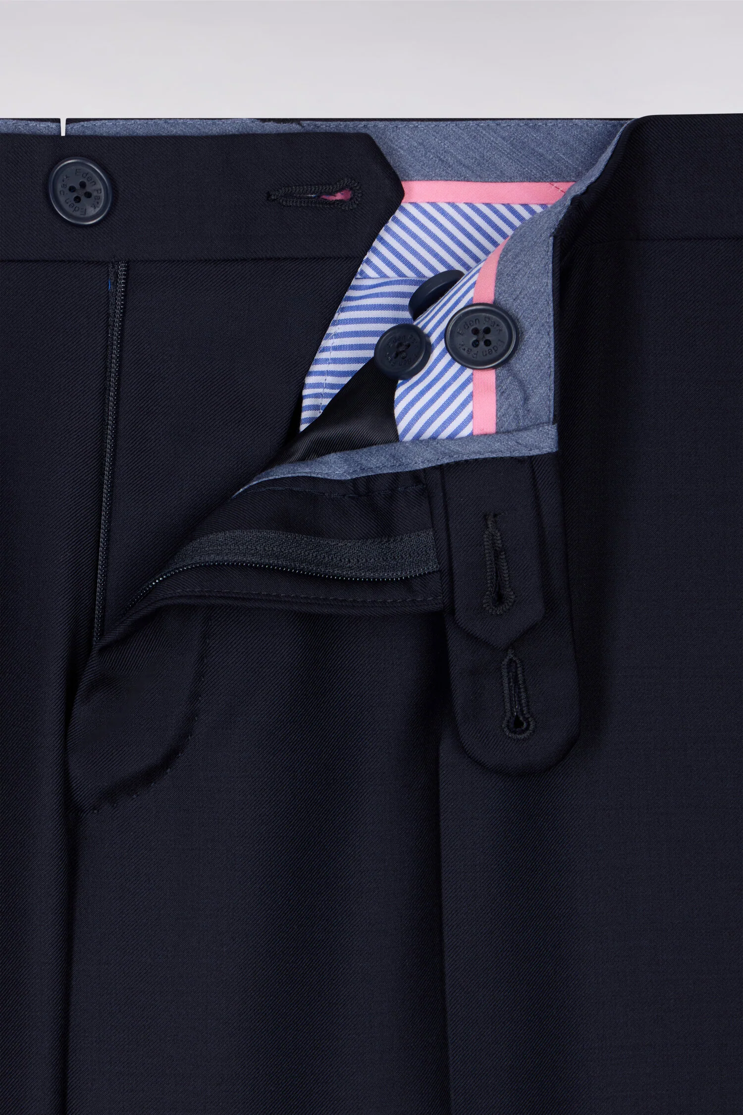 Pantalon slim bleu foncé en laine à plis cassés - Image 5