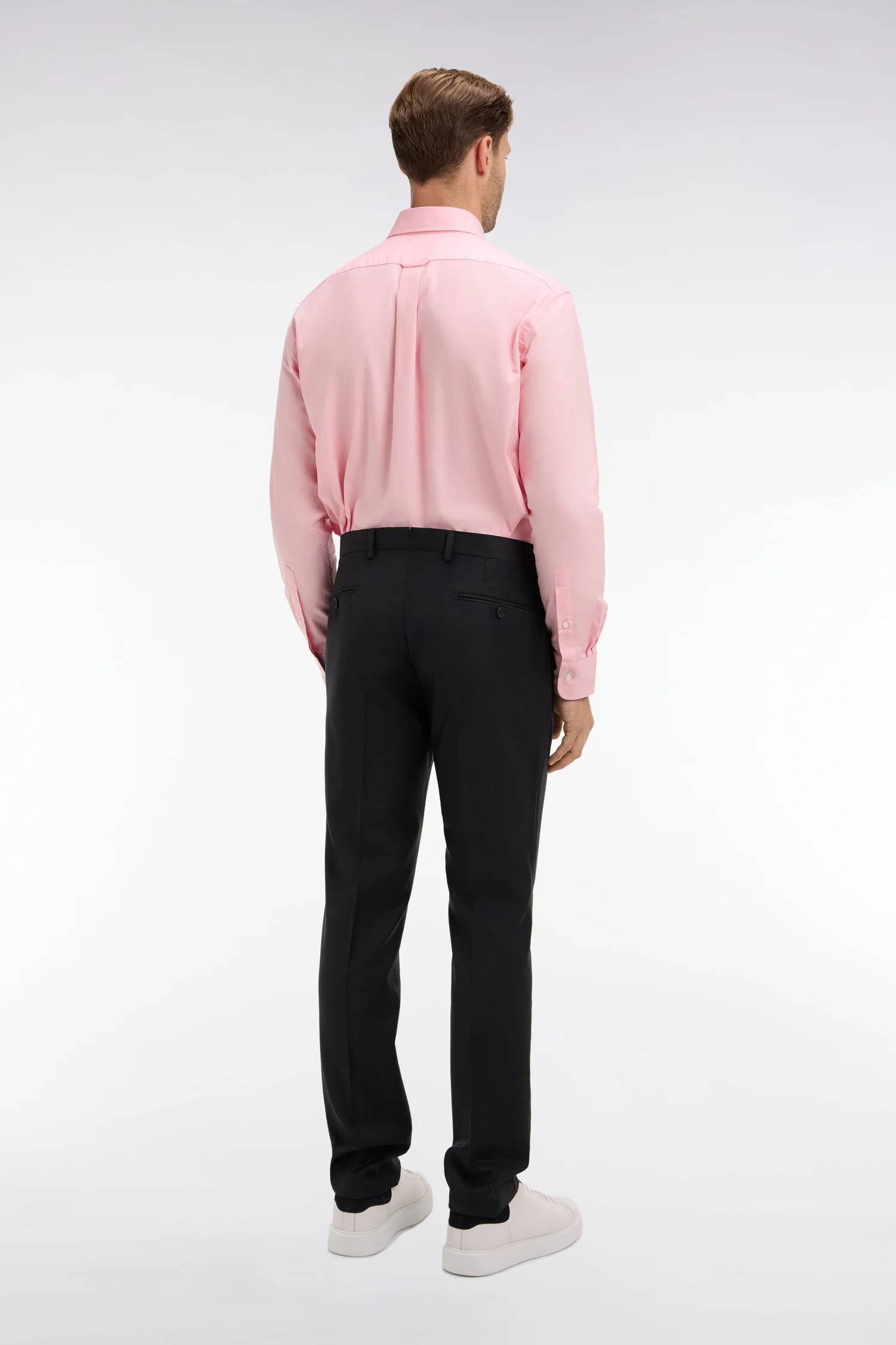 Pantalon slim gris foncé en laine à plis cassés - Image 4