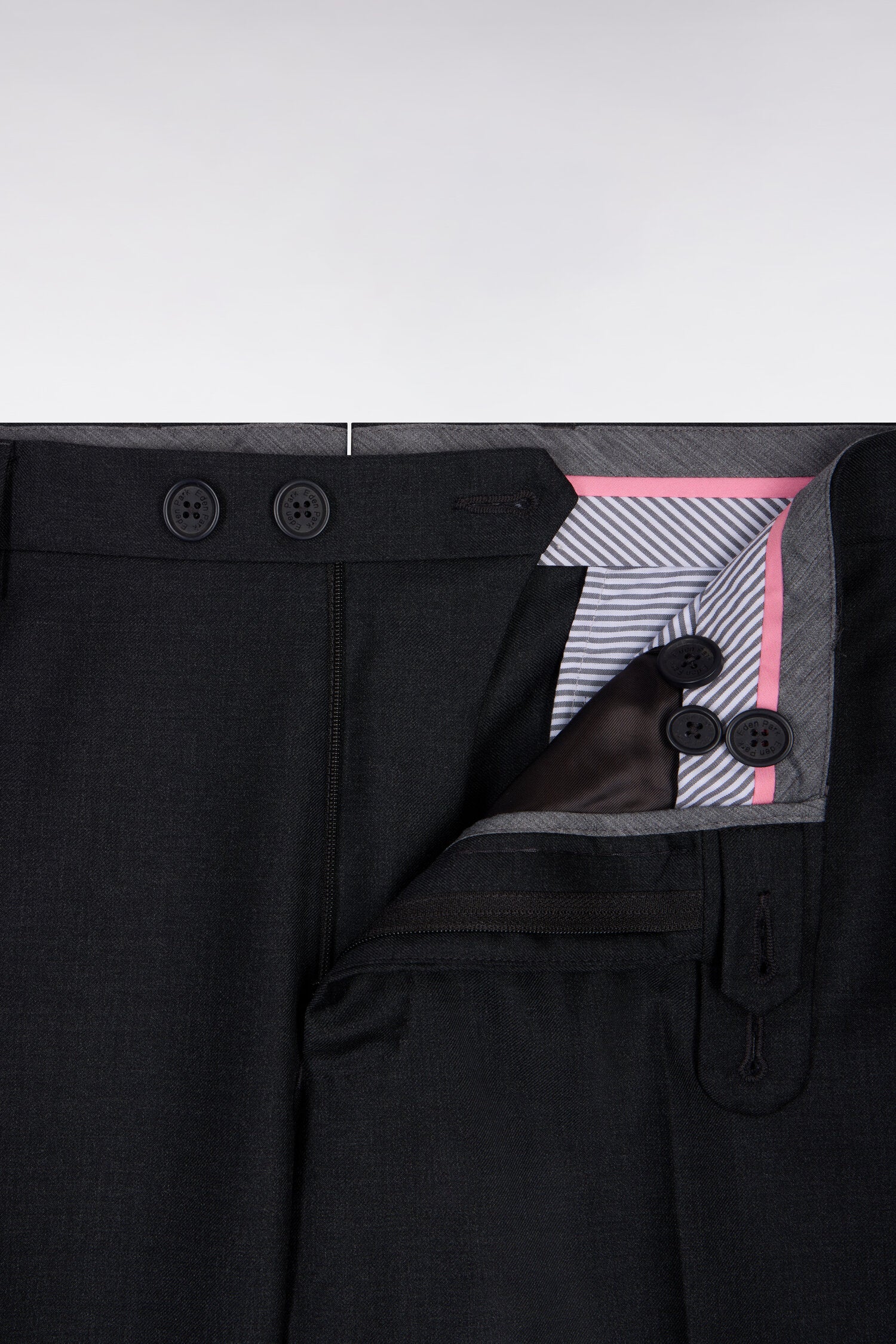 Pantalon slim gris foncé en laine à plis cassés - Image 5