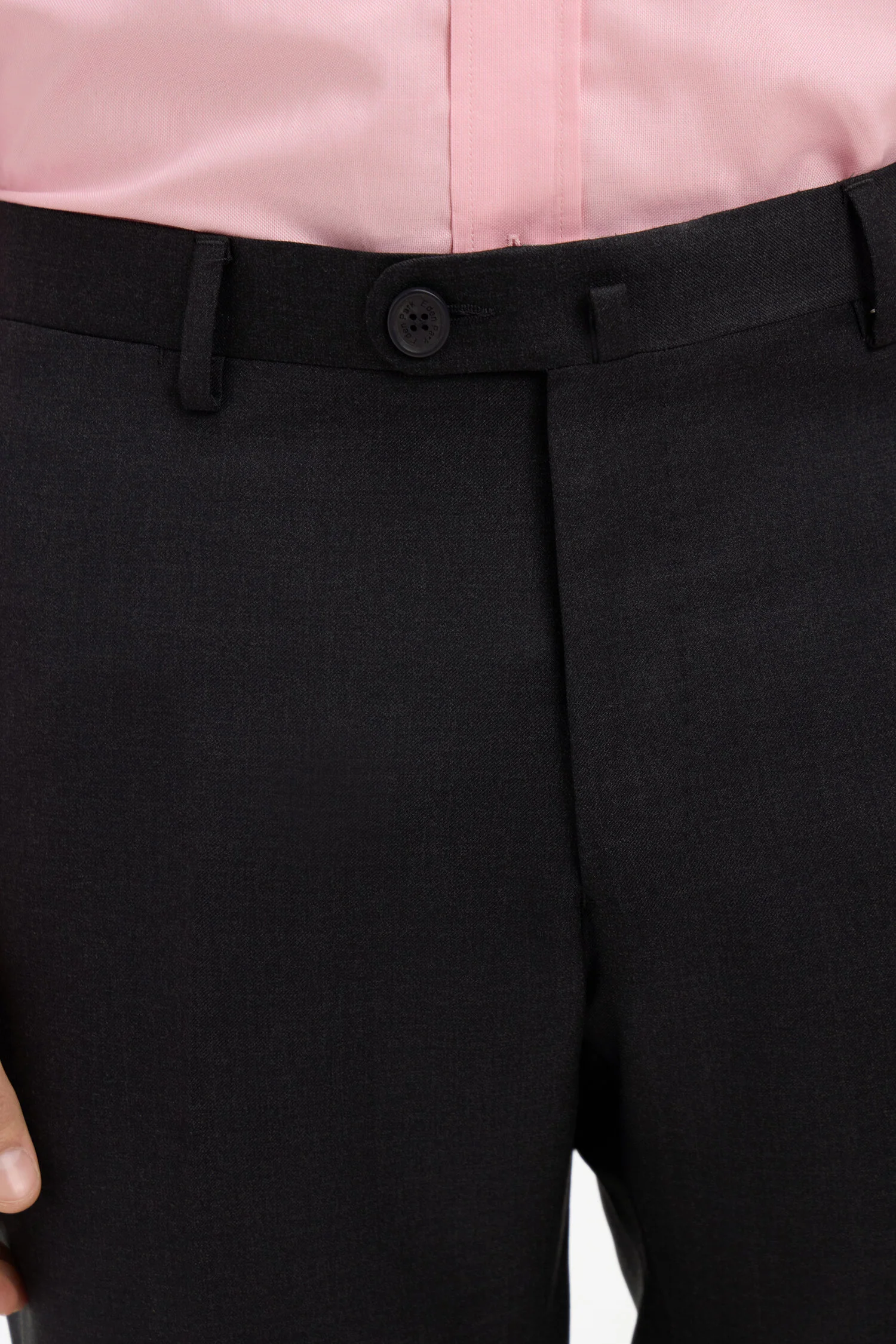 Pantalon slim gris foncé en laine à plis cassés - Image 6