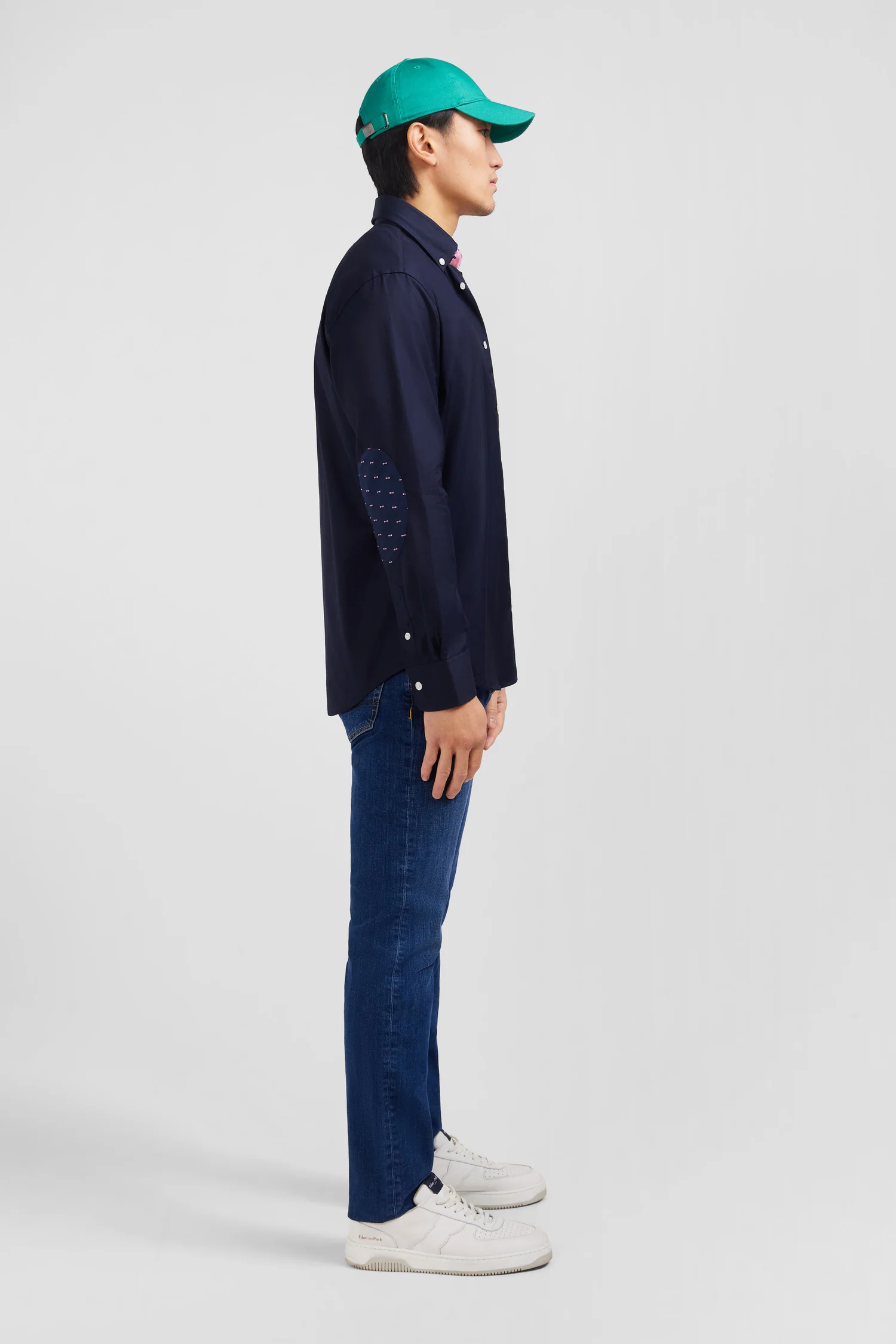 Chemise bleu foncé en twill de coton - Image 5