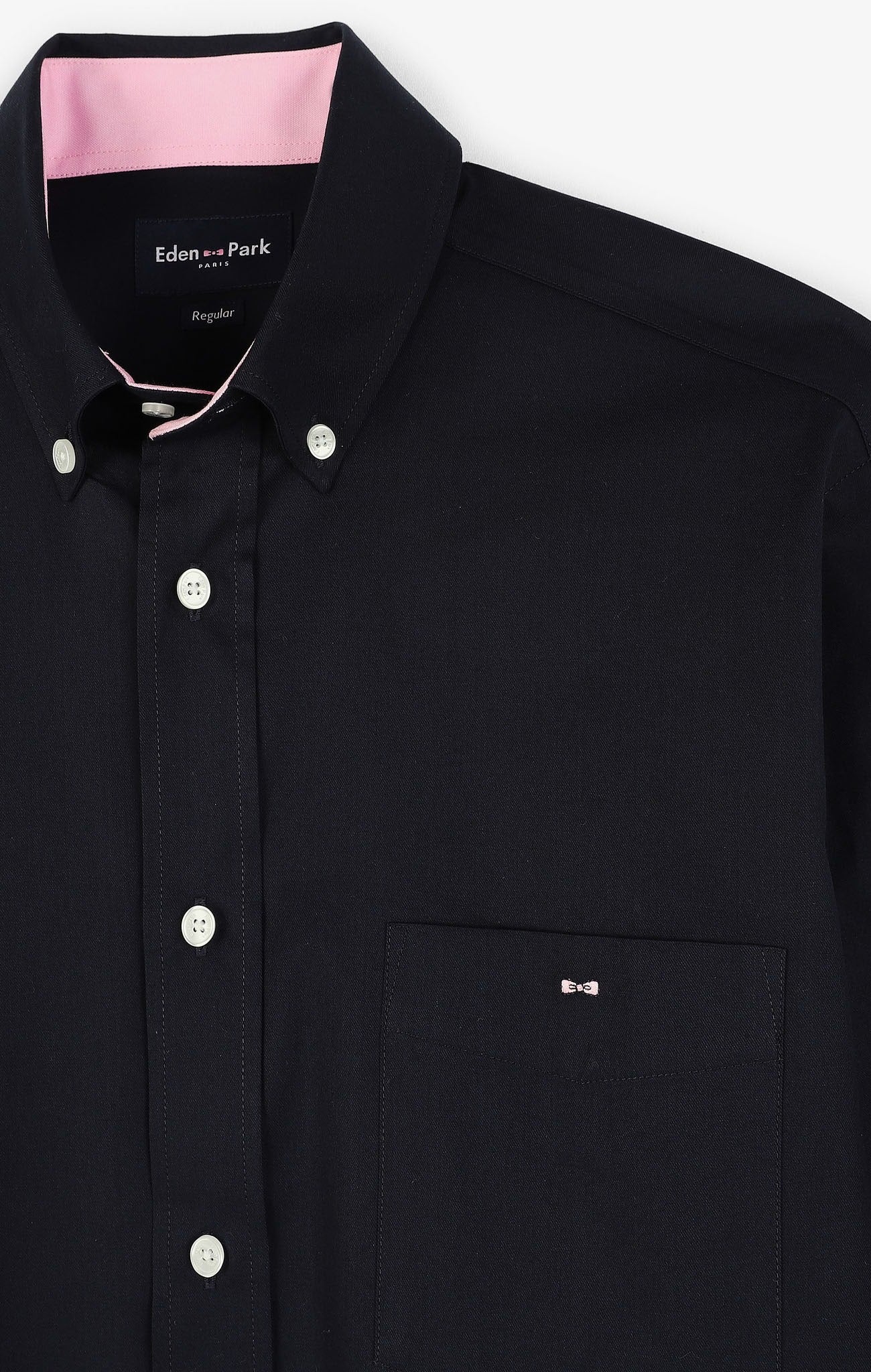 Chemise bleu foncé en twill de coton - Image 8