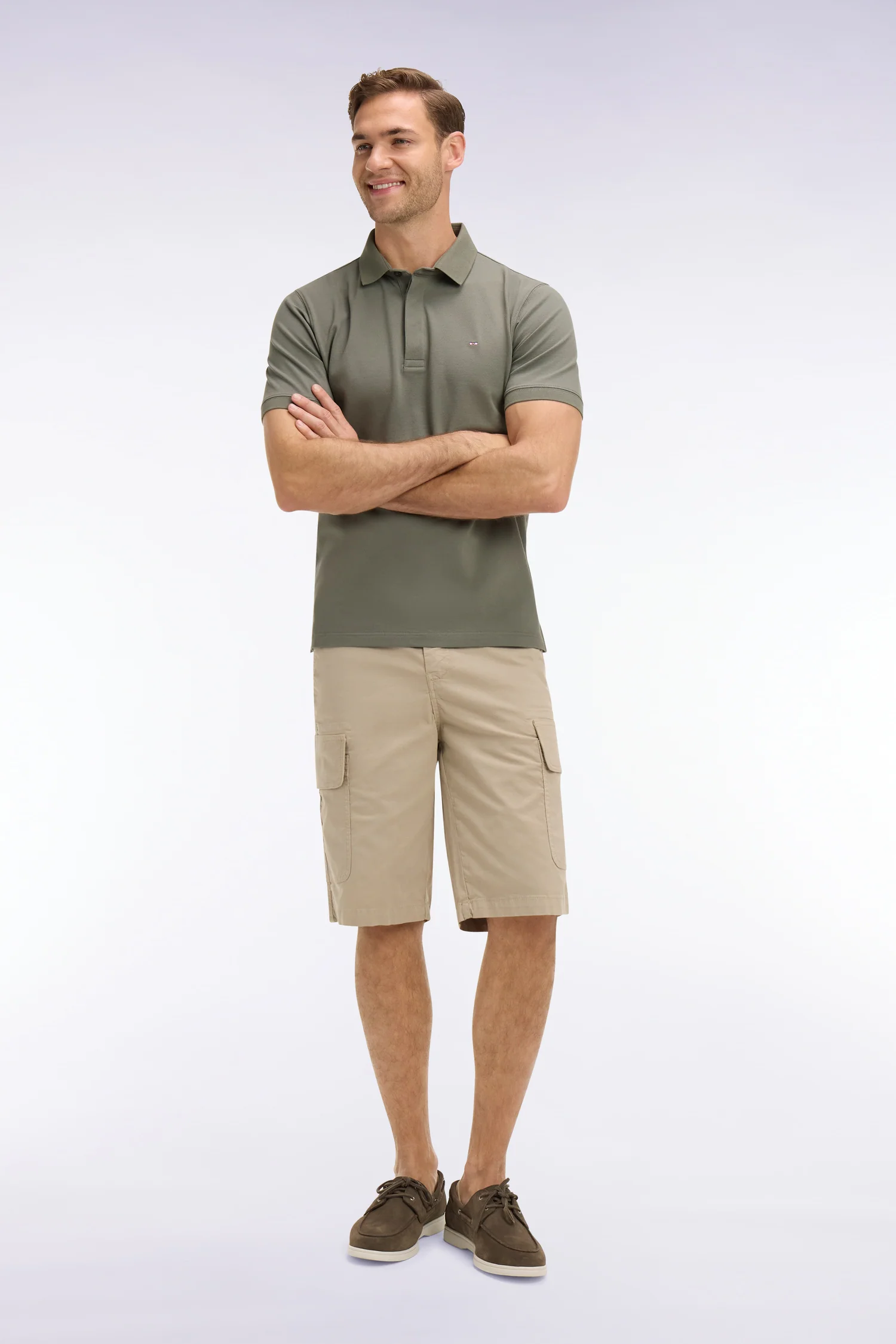 Bermuda cargo en coton beige