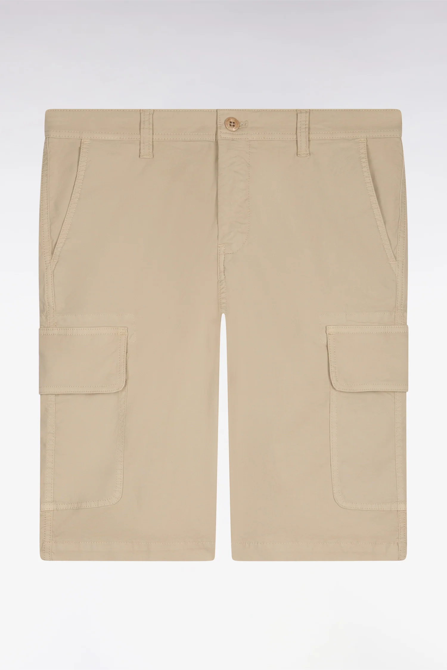 Bermuda cargo en coton beige - Image 2