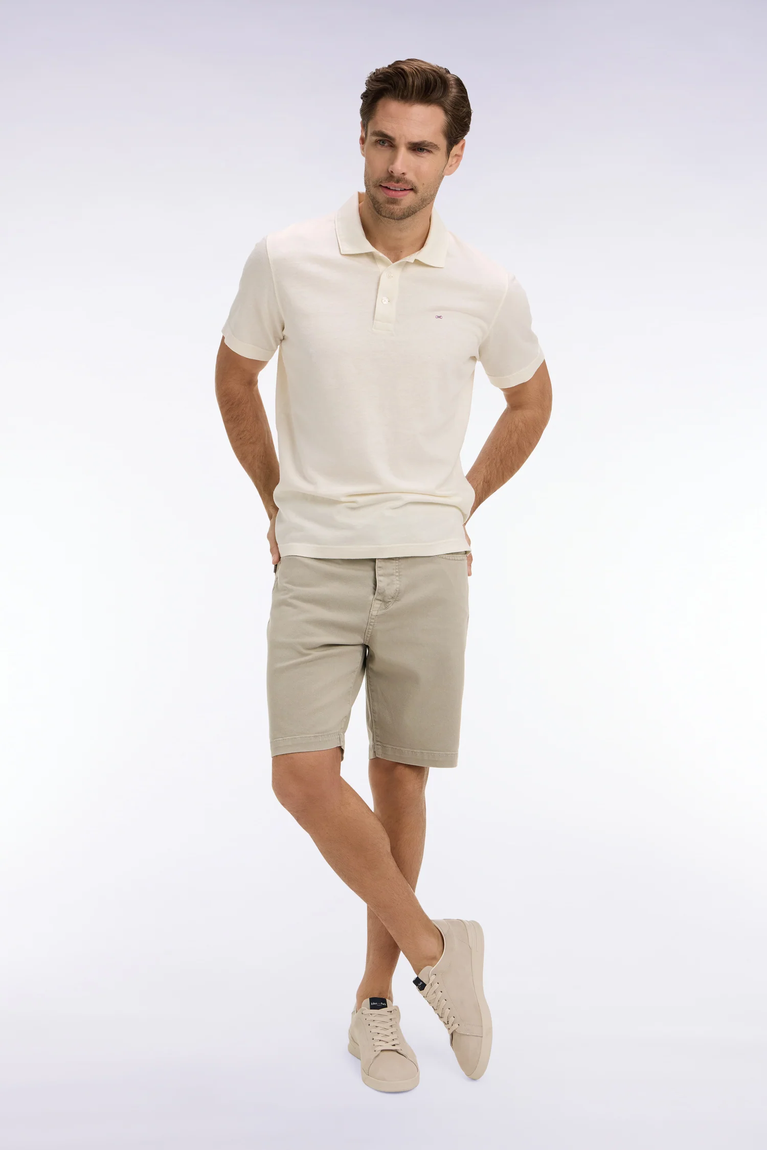 Bermuda en denim stretch kaki