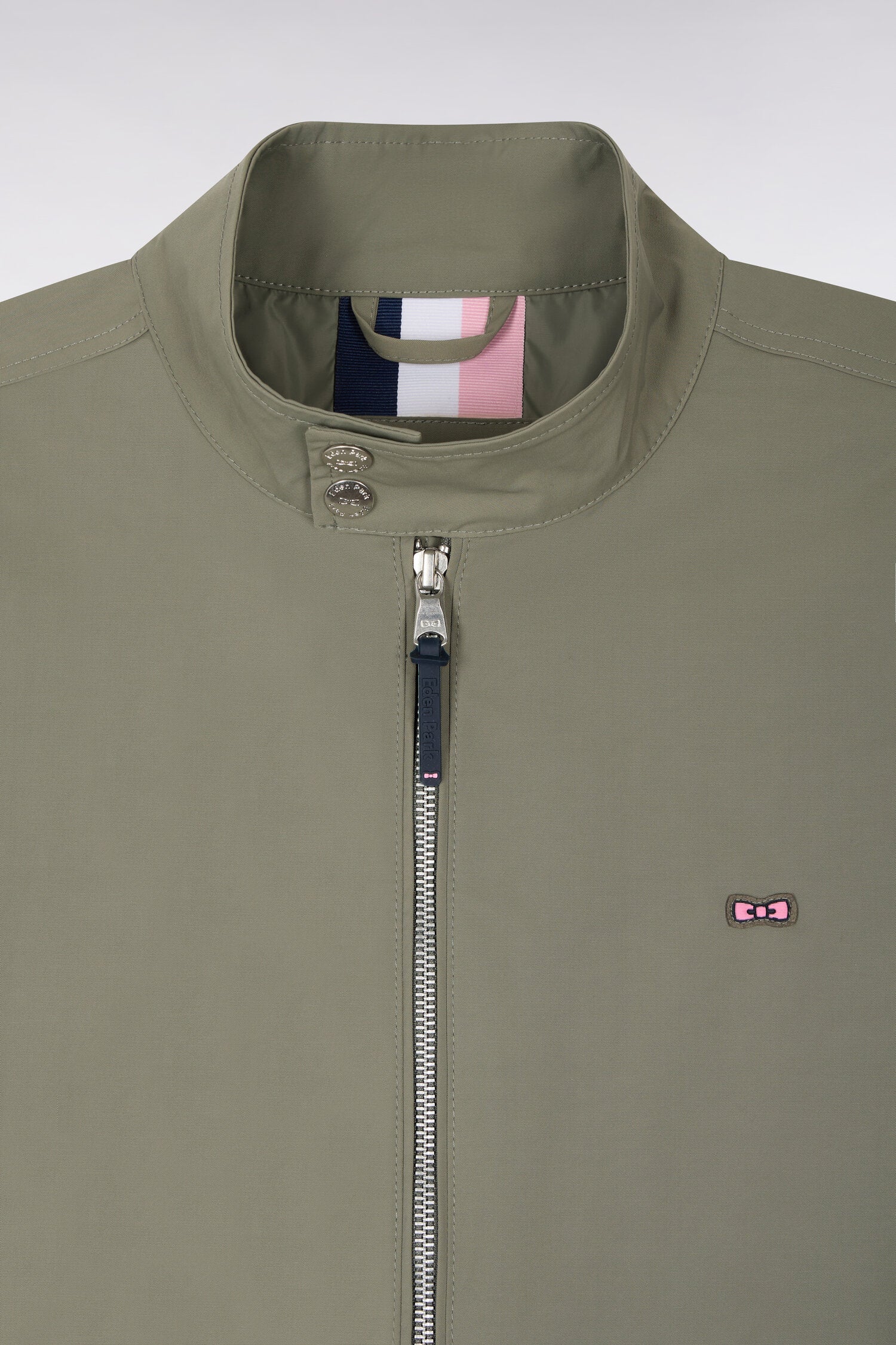 Blouson à col motard en nylon kaki - Image 6