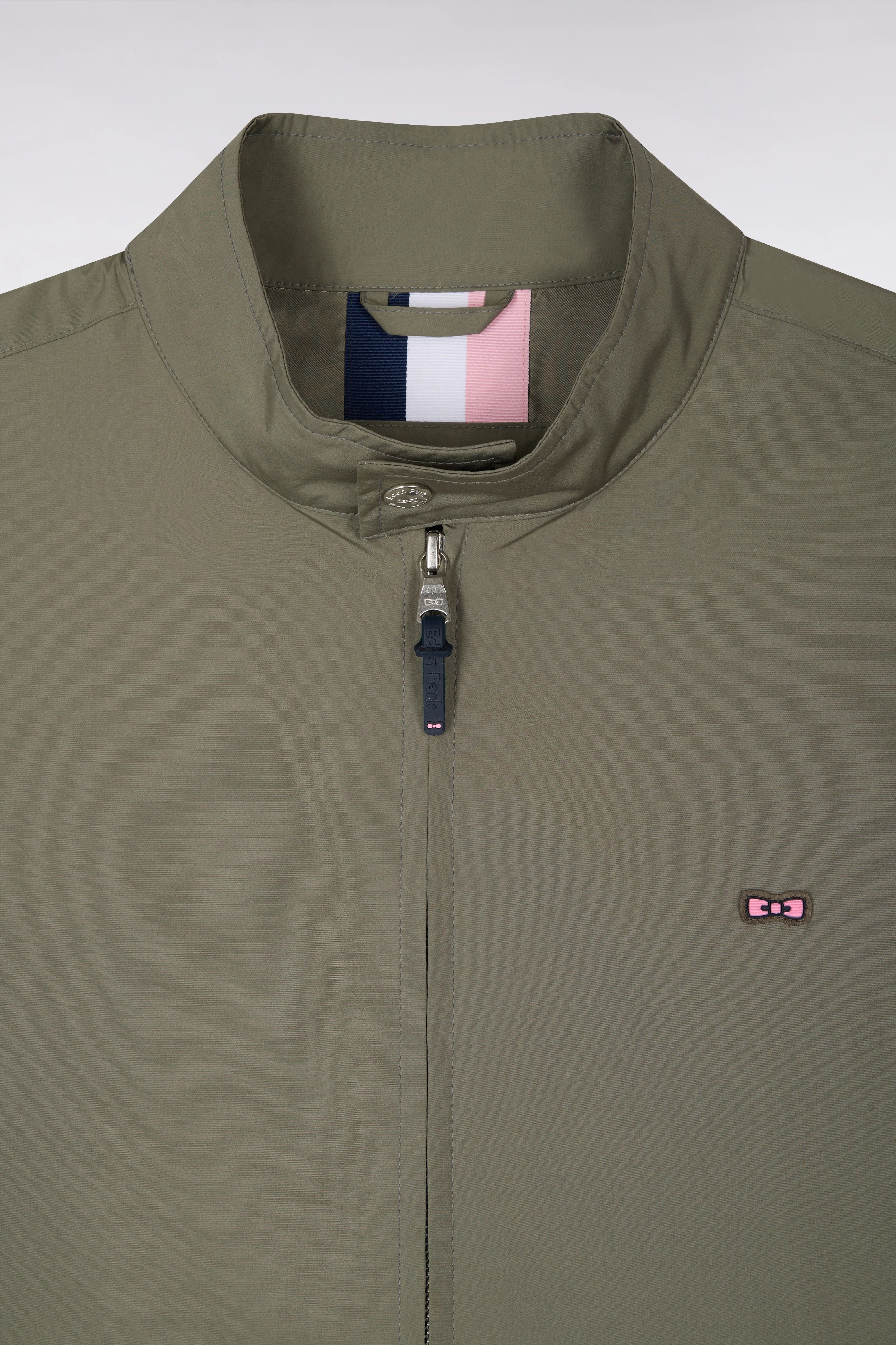 Blouson à col motard en nylon kaki - Image 6
