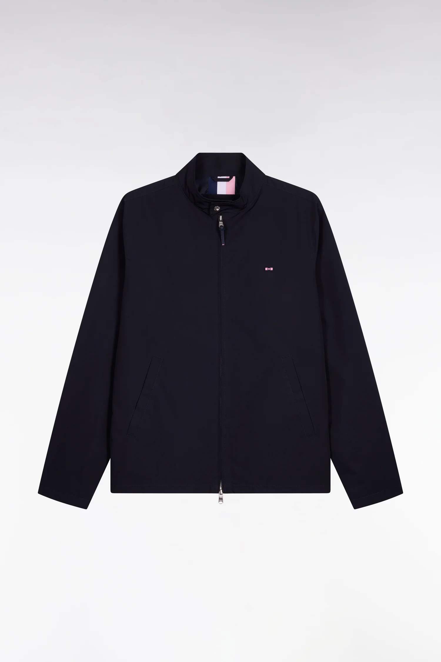 Blouson à col motard en nylon marine - Image 2