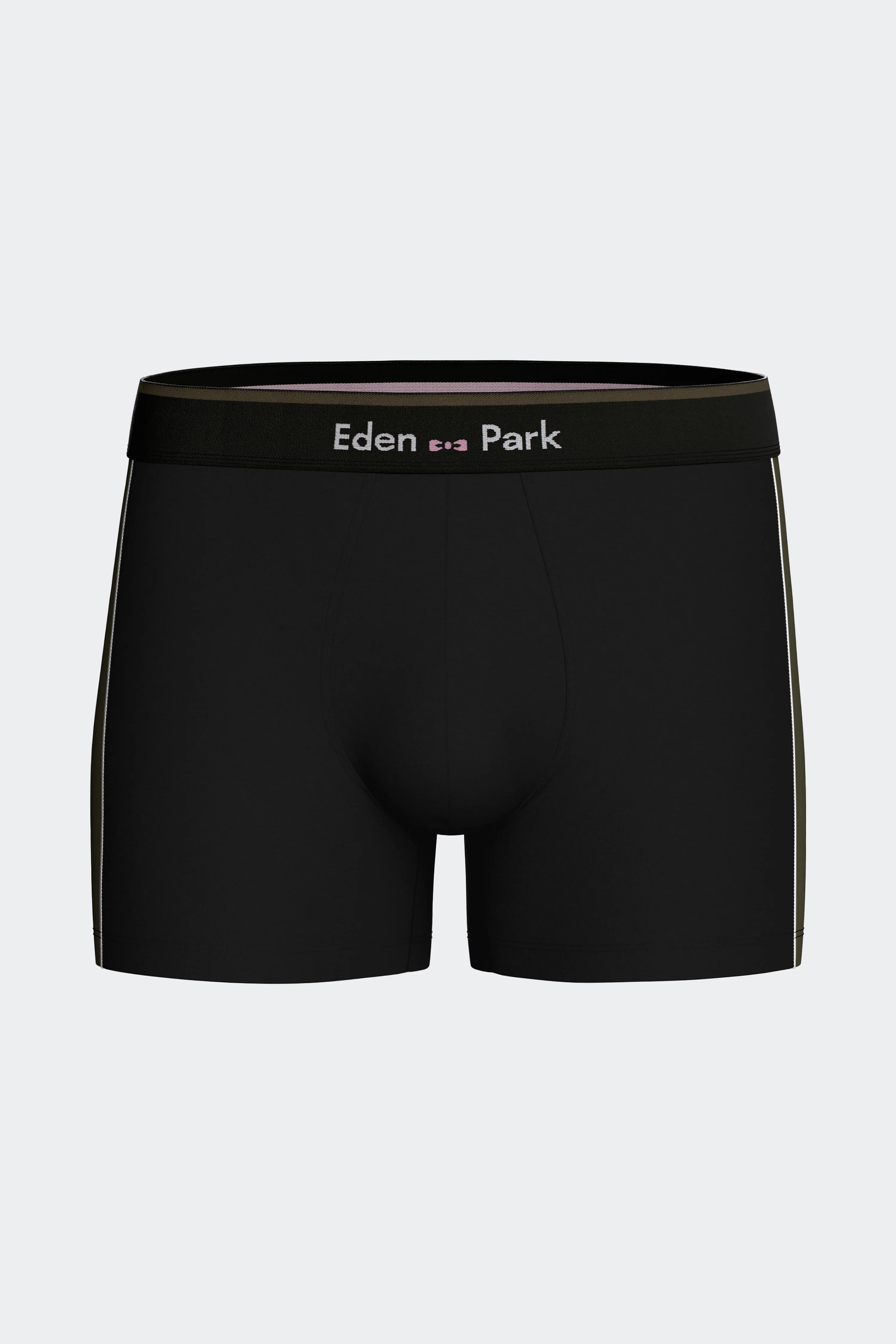 Boxer en jersey de coton stretch noir à découpes grises