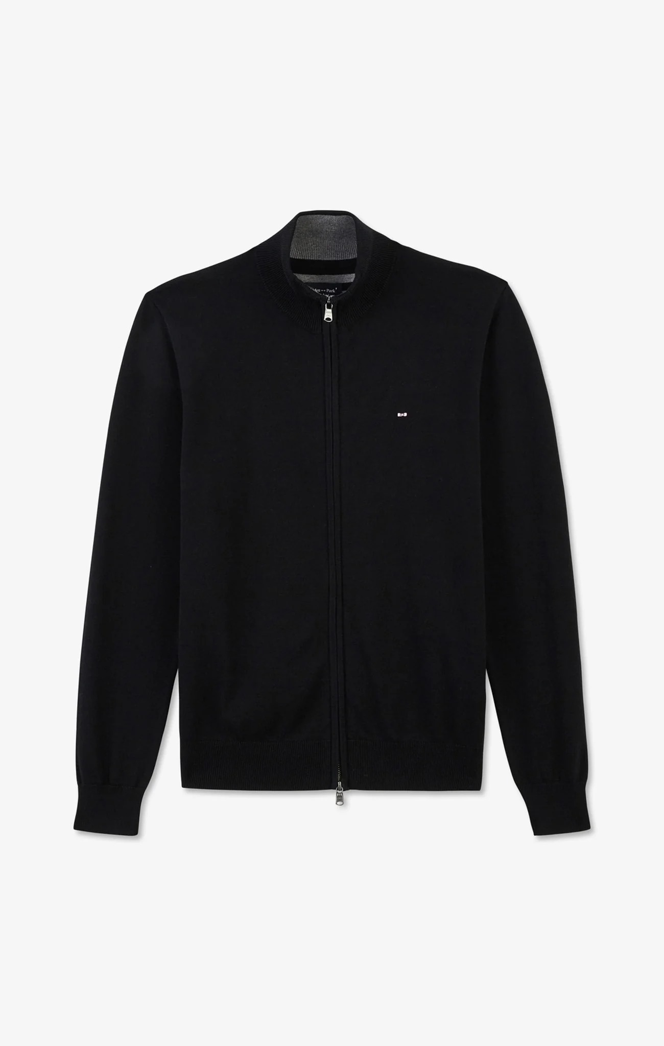 Cardigan noir zippé en coton - Image 2