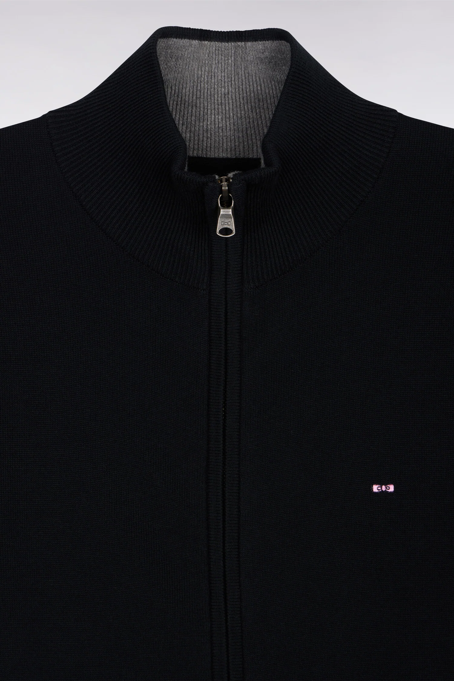 Cardigan noir zippé en coton - Image 7