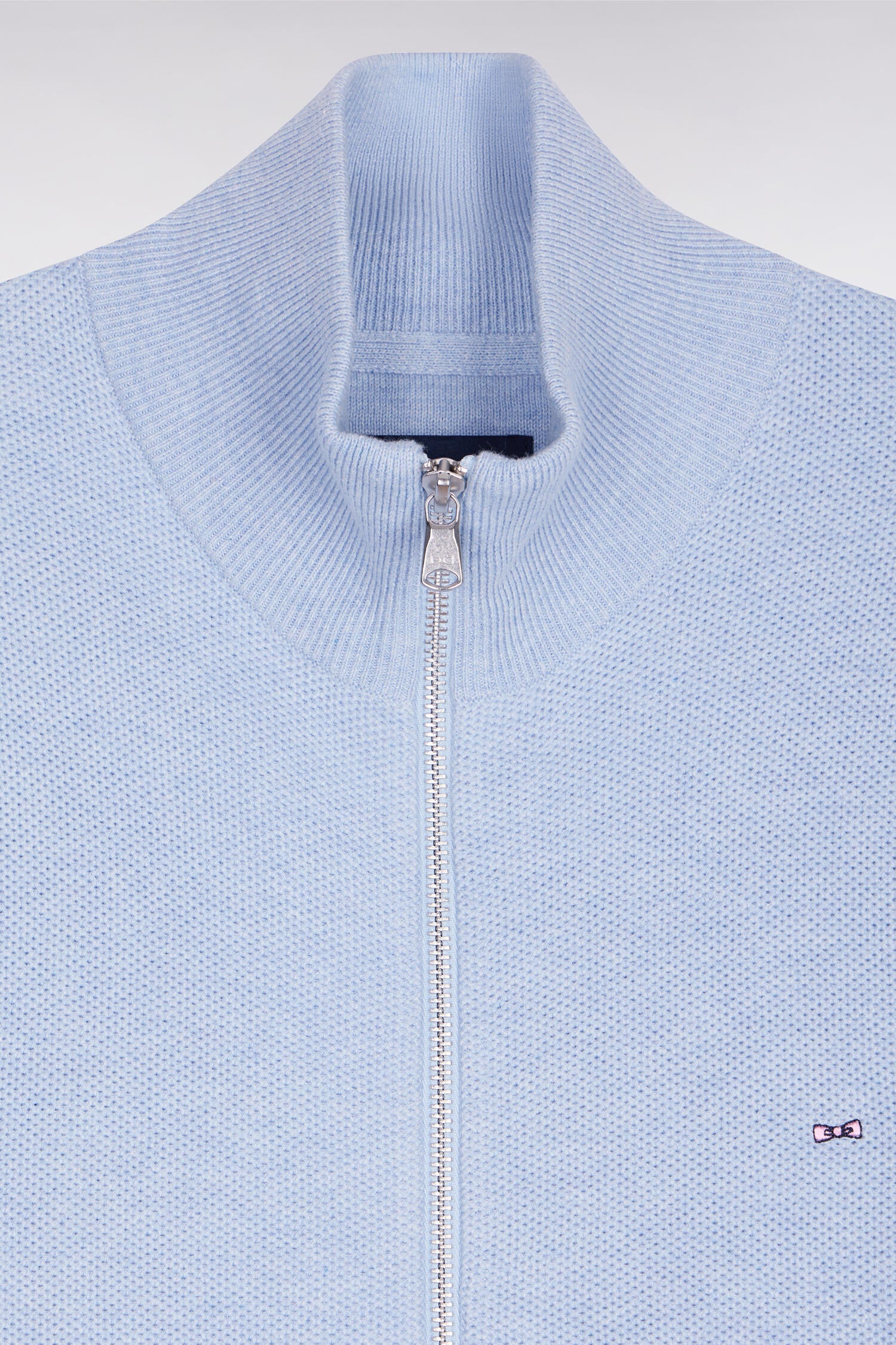 Cardigan zippé en coton ciel - Image 6