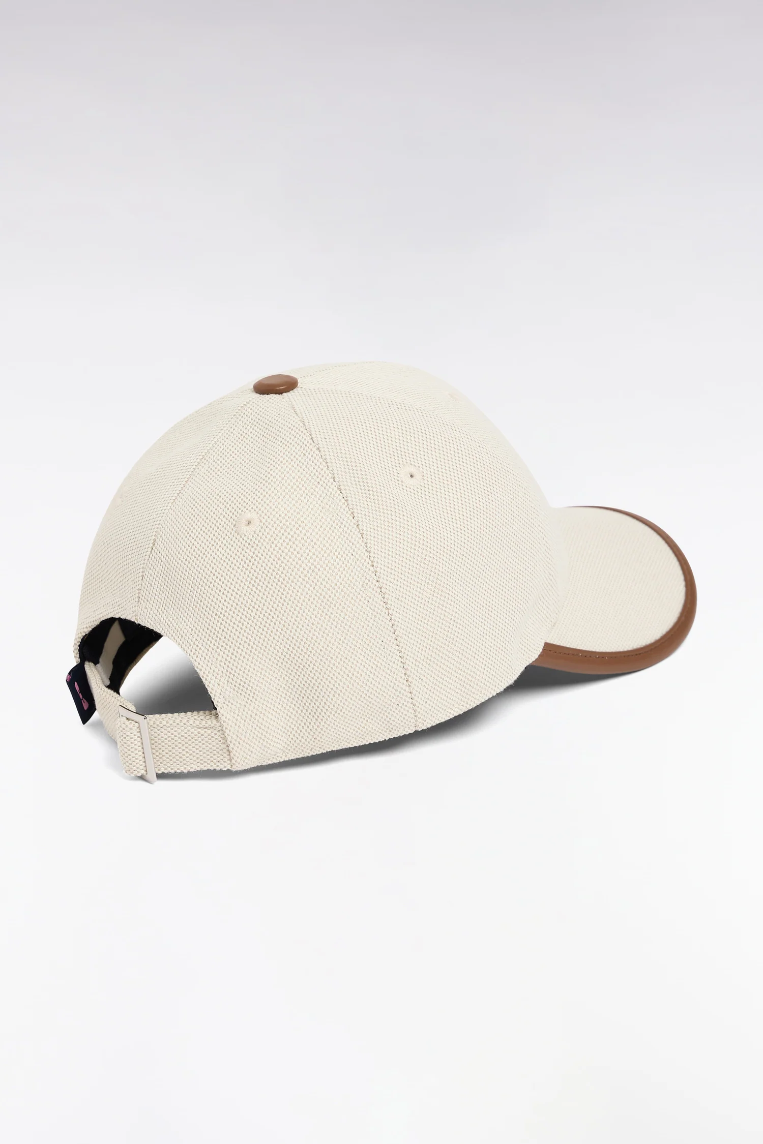 Casquette écru à passepoil marron - Image 2