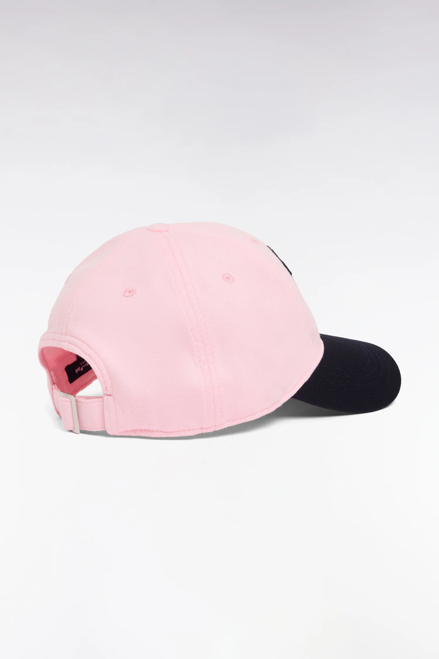 Casquette en coton bimatière rose et marine brodée - Image 2