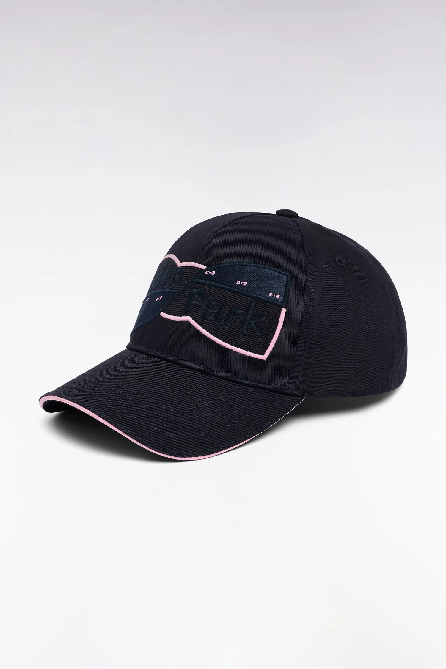 Casquette en twill de coton marine broderie nœud papillon