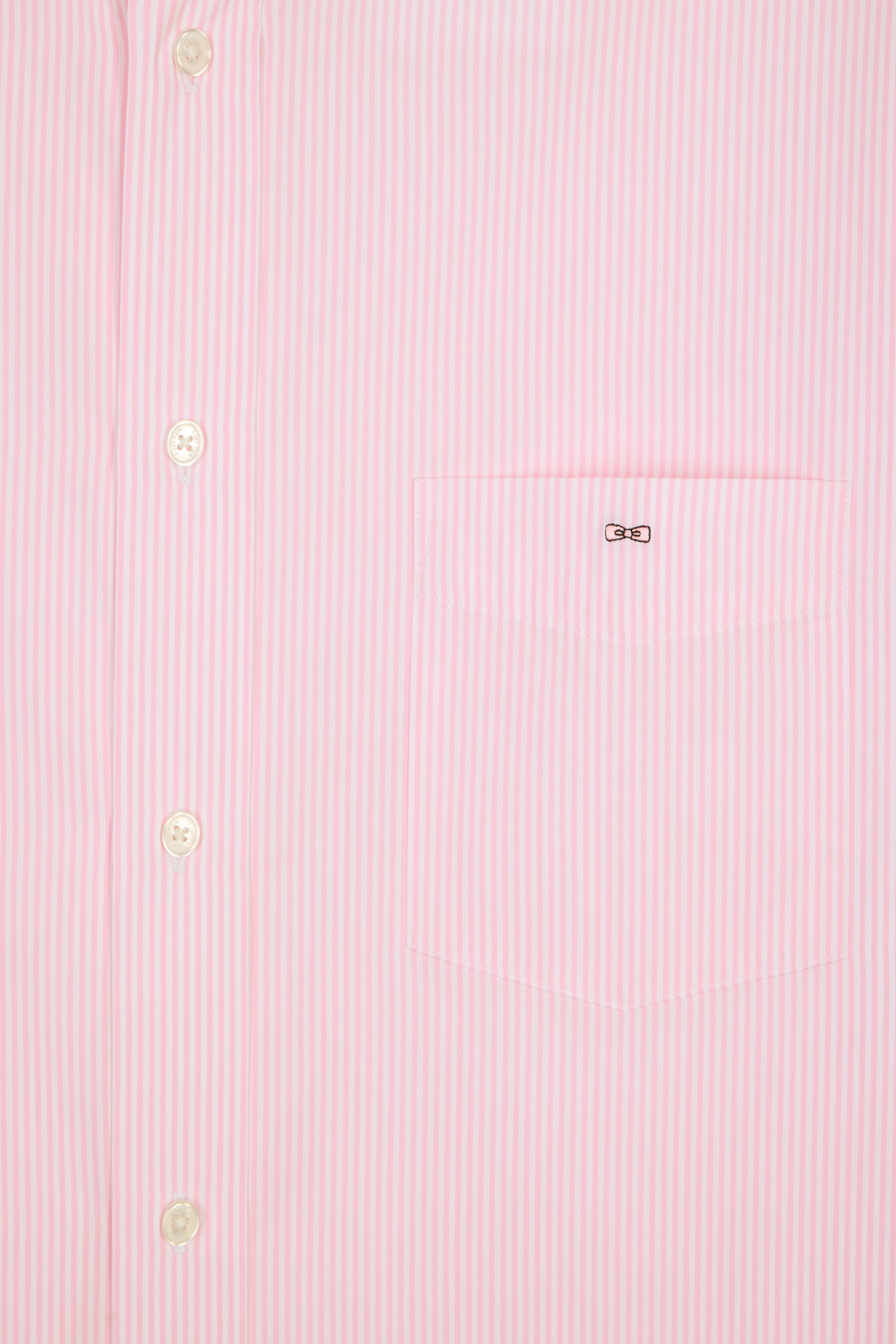 Chemise à manches courtes en coton à rayures bâtons rose - Image 6