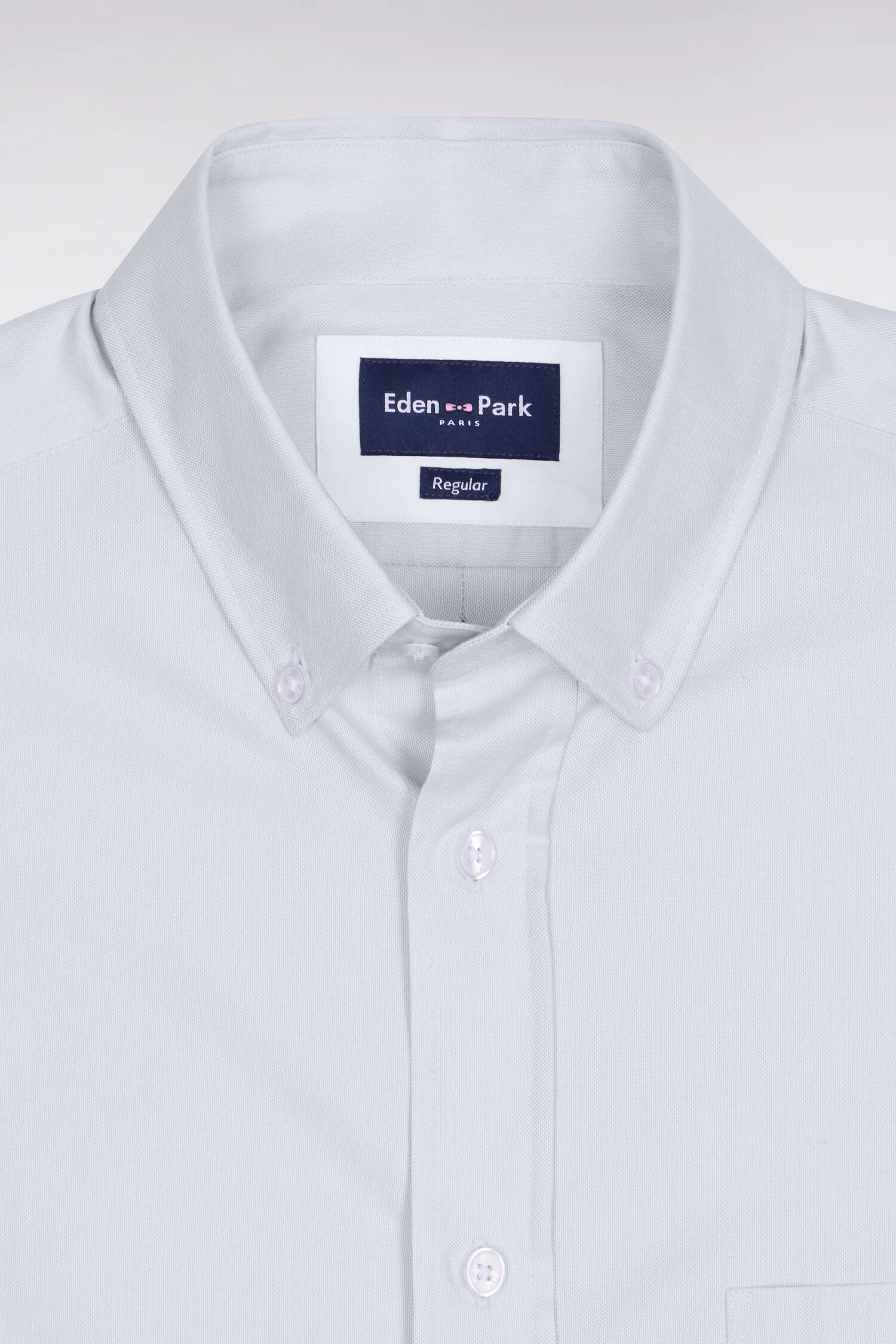 Chemise à manches courtes en coton fil teint ciel - Image 6