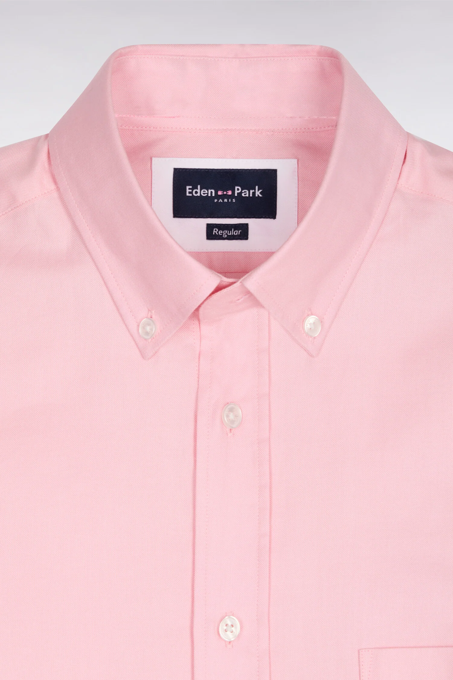Chemise à manches courtes en coton fil teint rose - Image 6