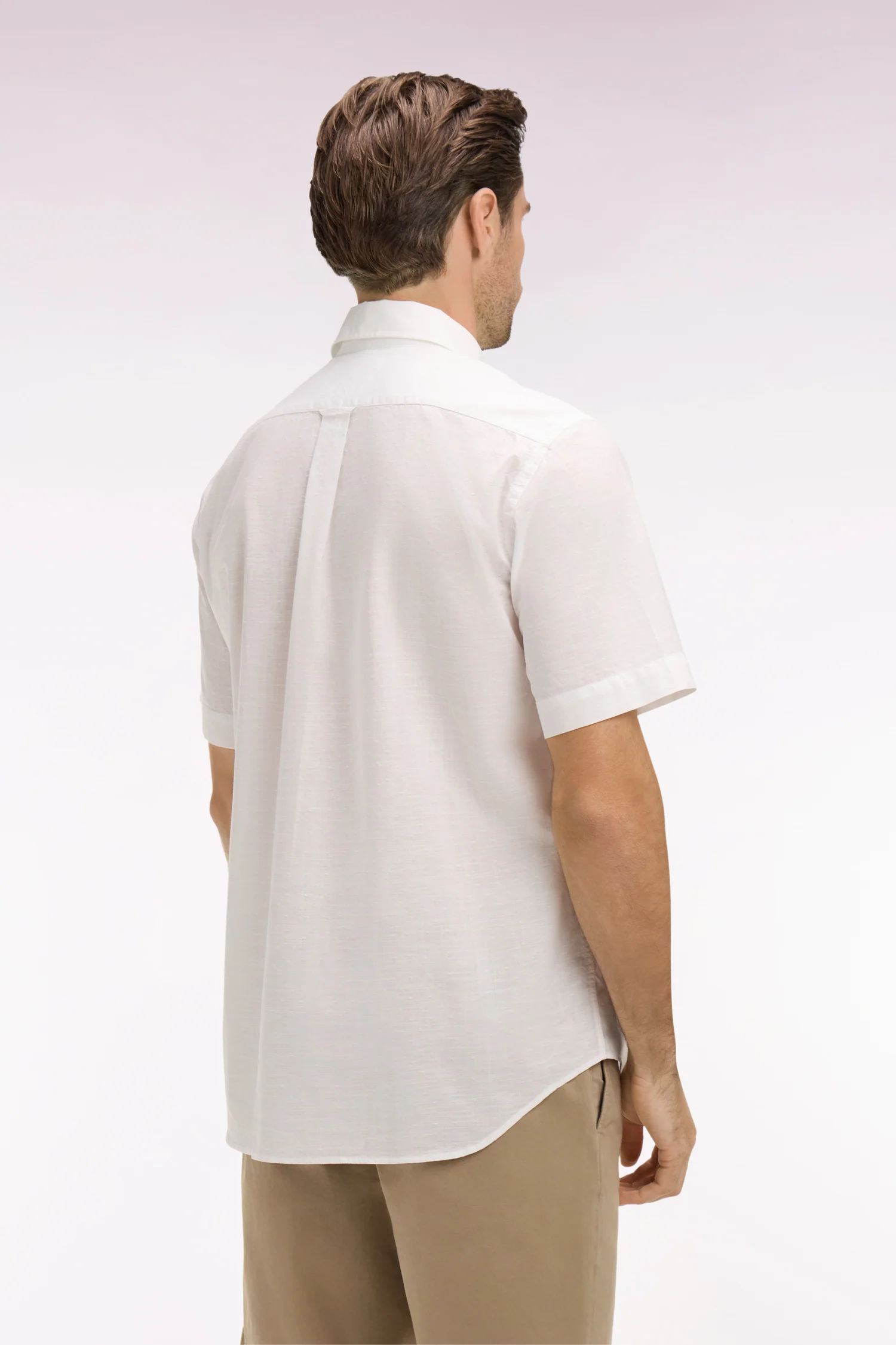 Chemise à manches courtes en coton jacquard blanc - Image 5
