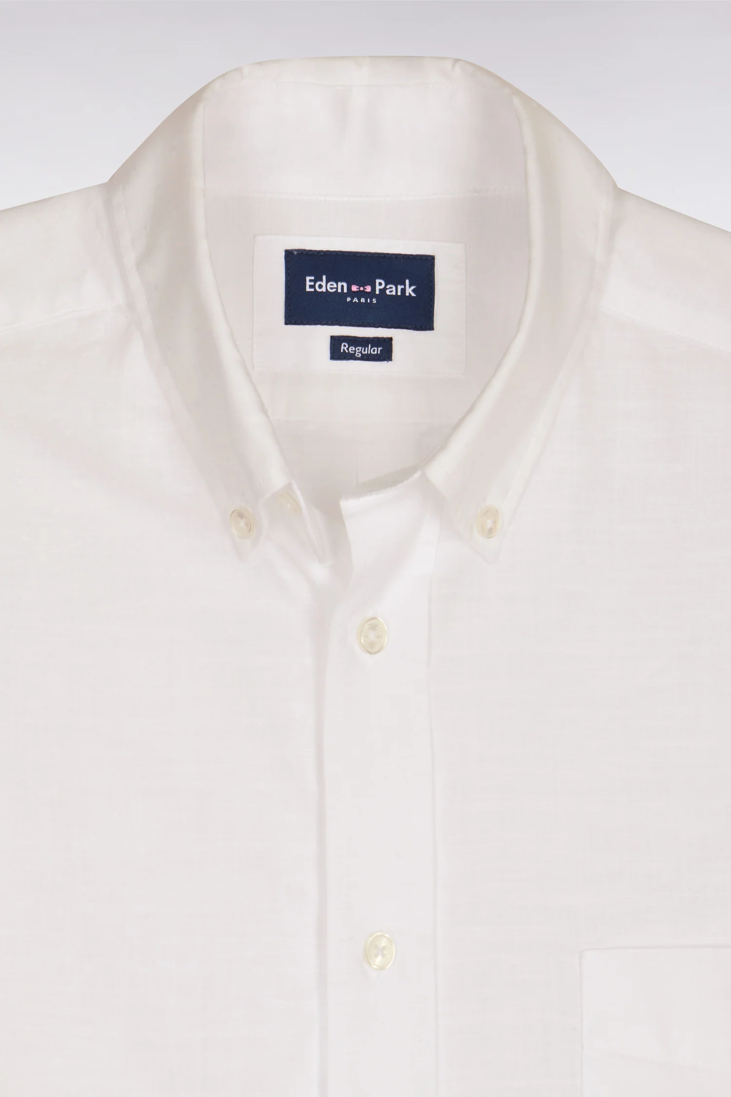 Chemise à manches courtes en coton jacquard blanc - Image 6