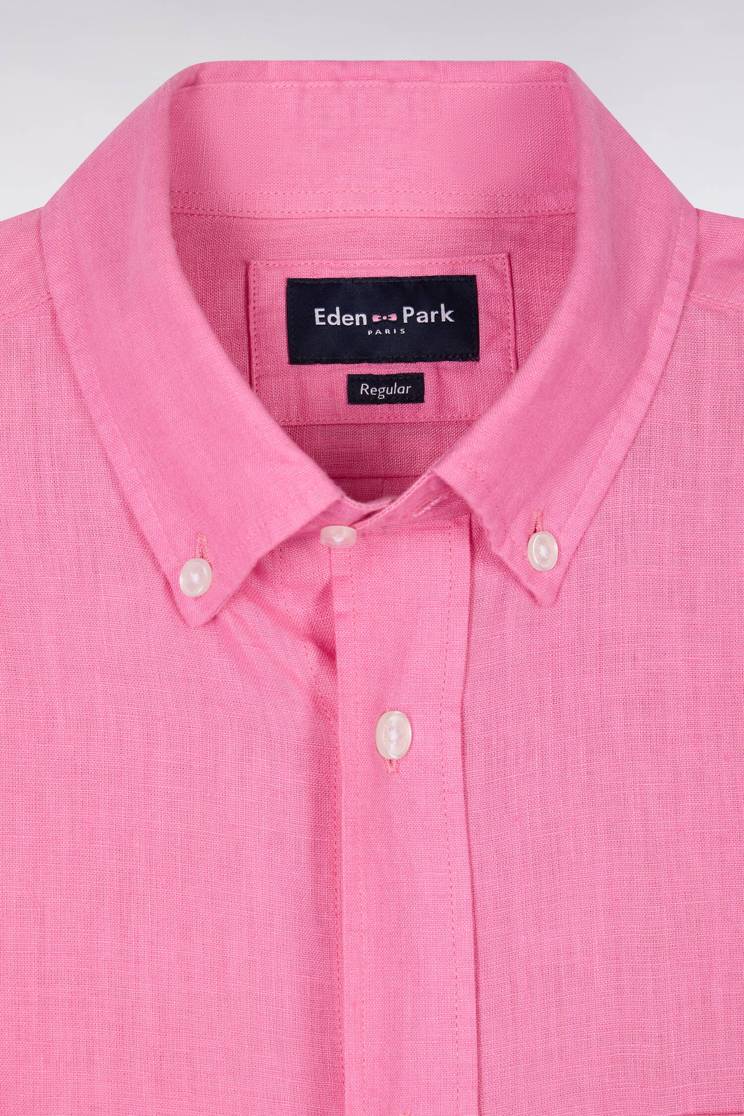 Chemise à manches courtes en lin rose - Image 6