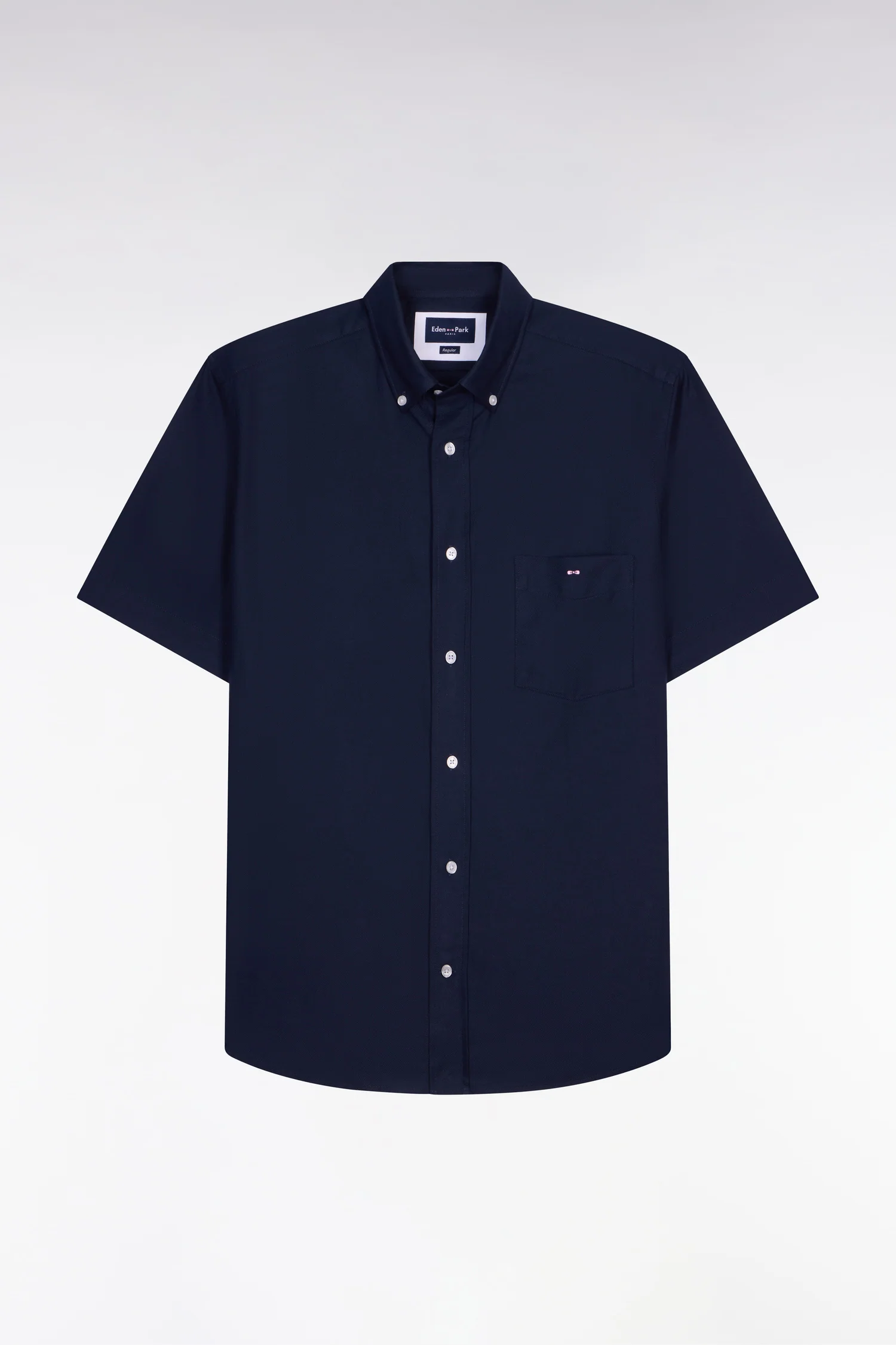 Chemise à manches courtes en piqué coton marine - Image 2