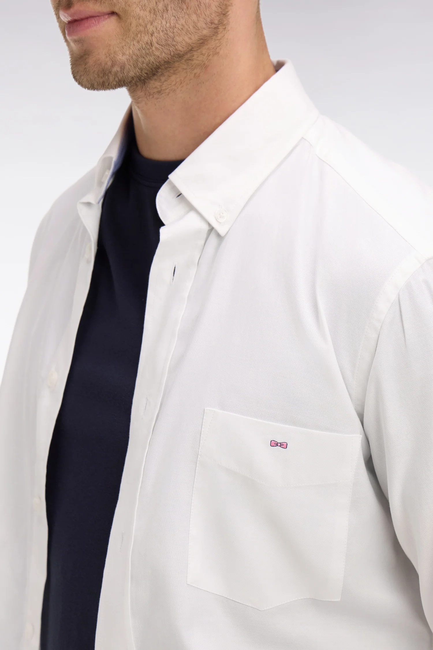 Chemise blanche unie en coton - Image 4