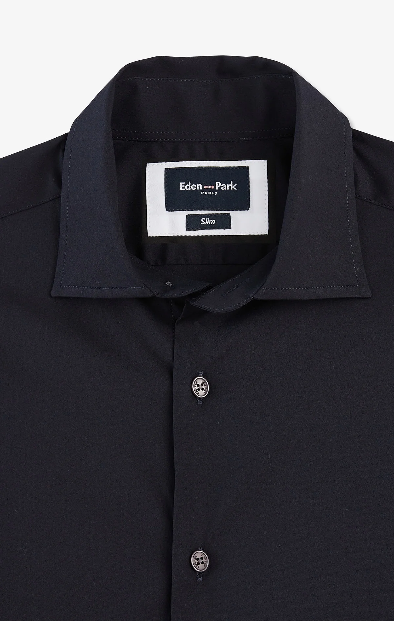 Chemise bleu marine slim en popeline stretch - Image 9