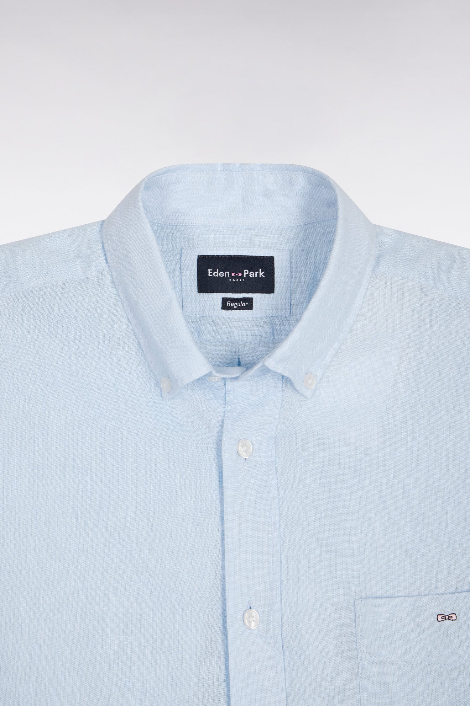 Chemise droite en lin bleu ciel - Image 6