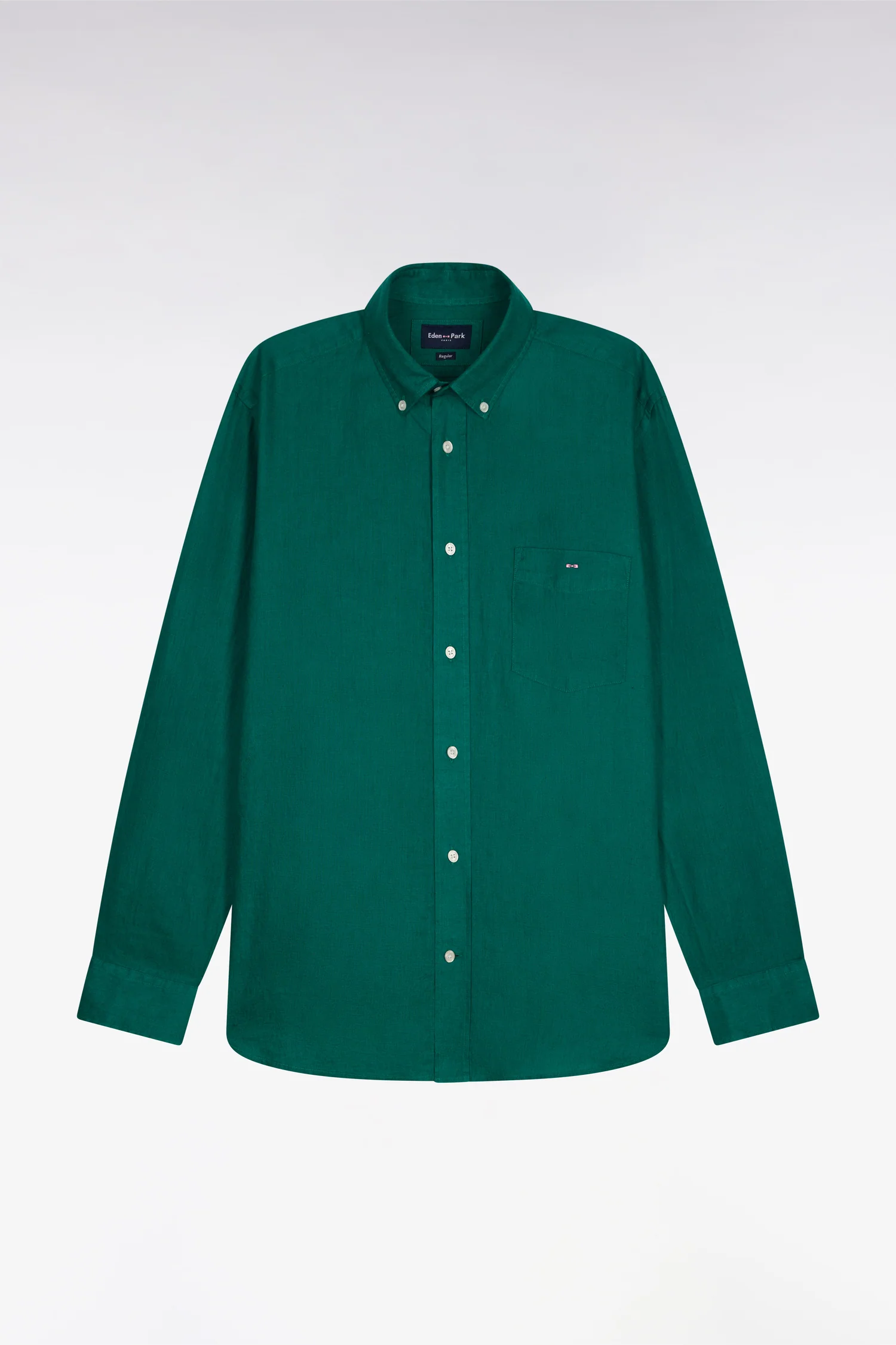 Chemise droite en lin vert menthe - Image 2