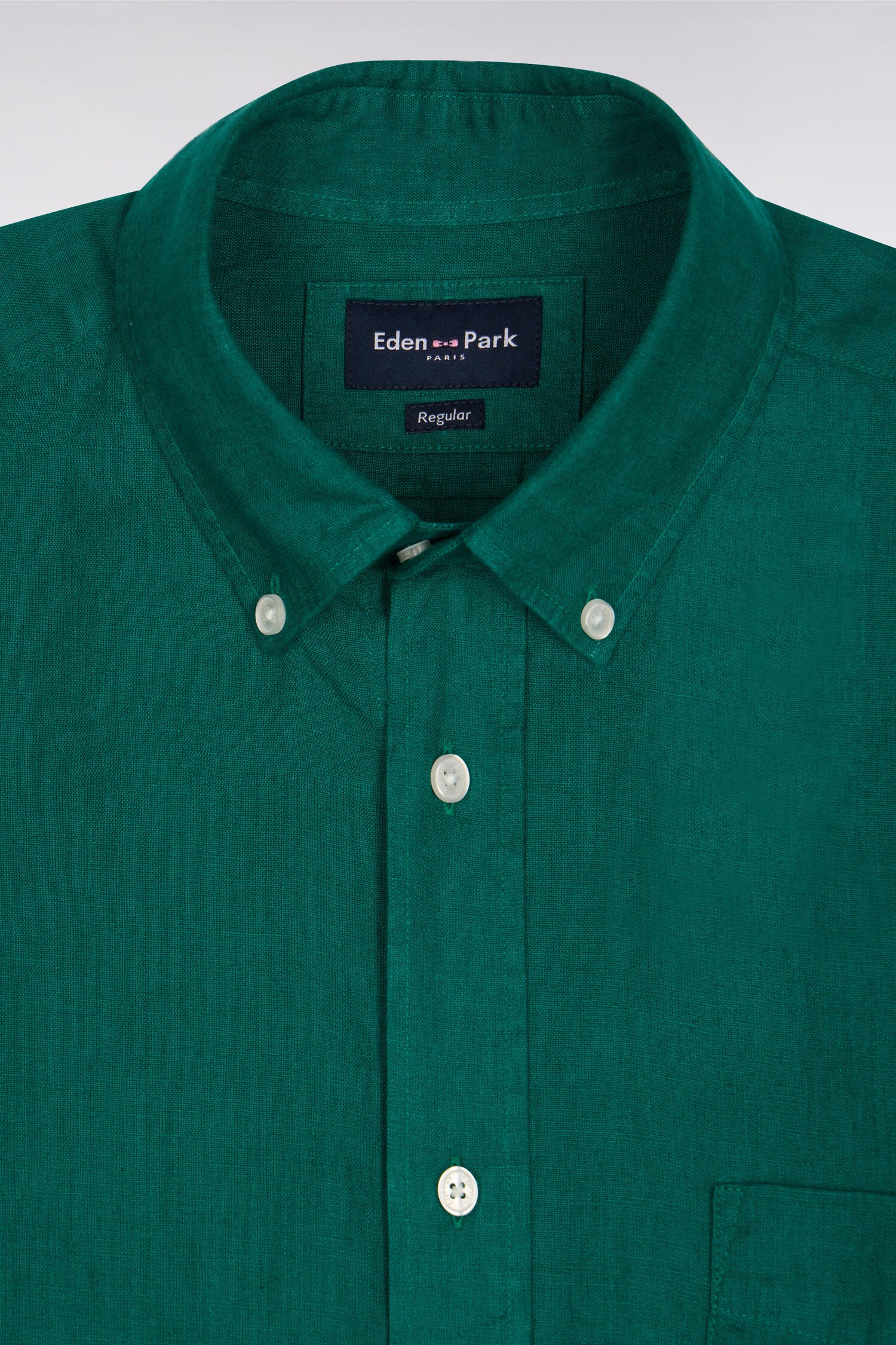 Chemise droite en lin vert menthe - Image 6