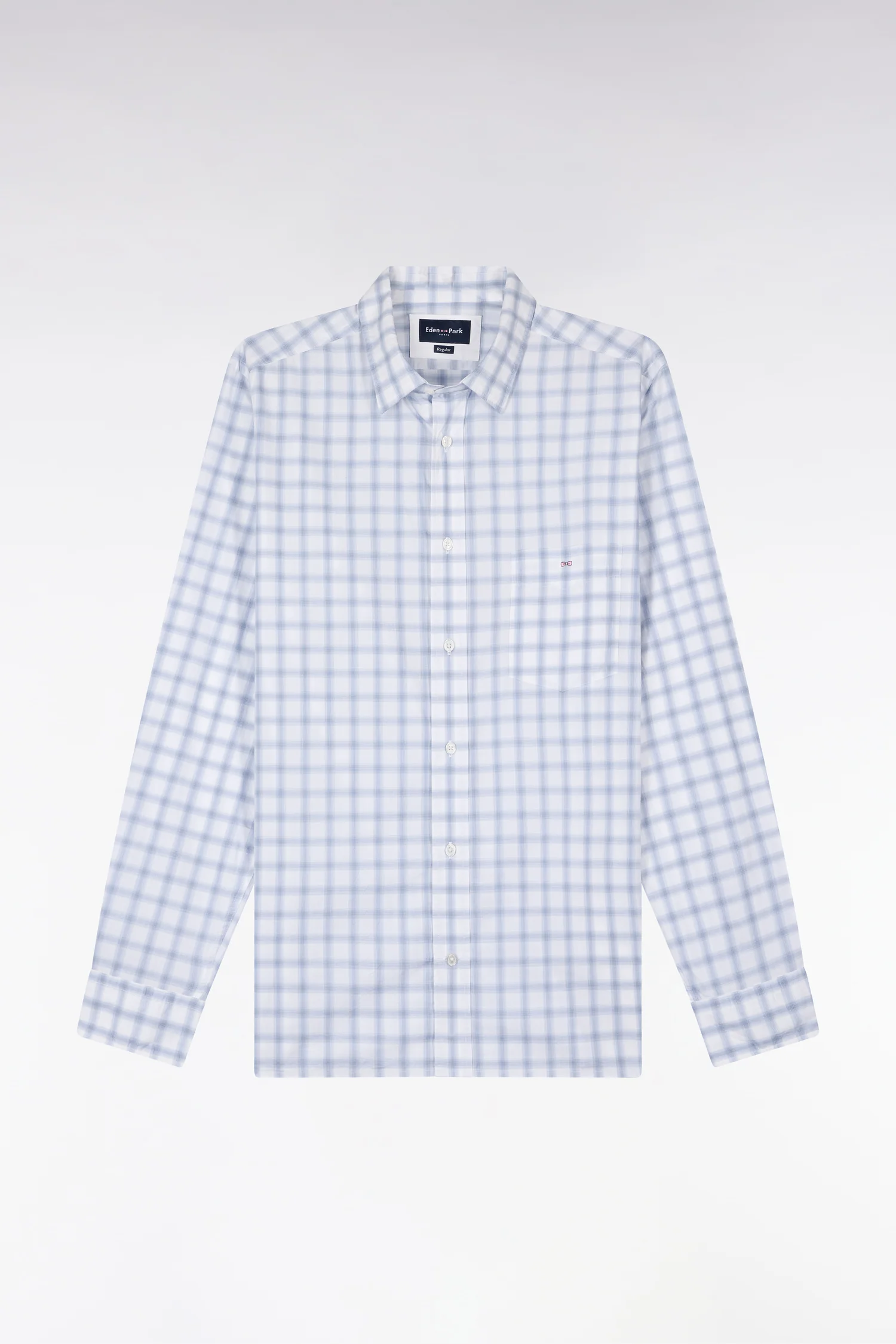 Chemise en coton à carreaux bleu - Image 2