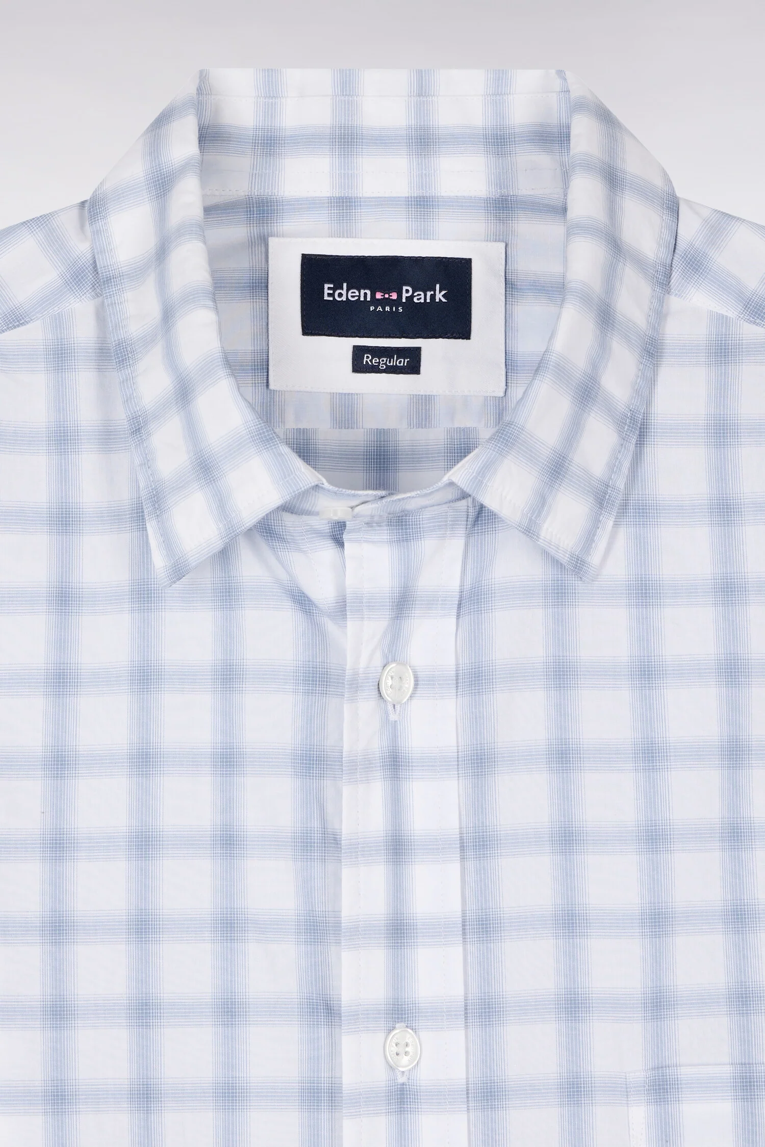 Chemise en coton à carreaux bleu - Image 6