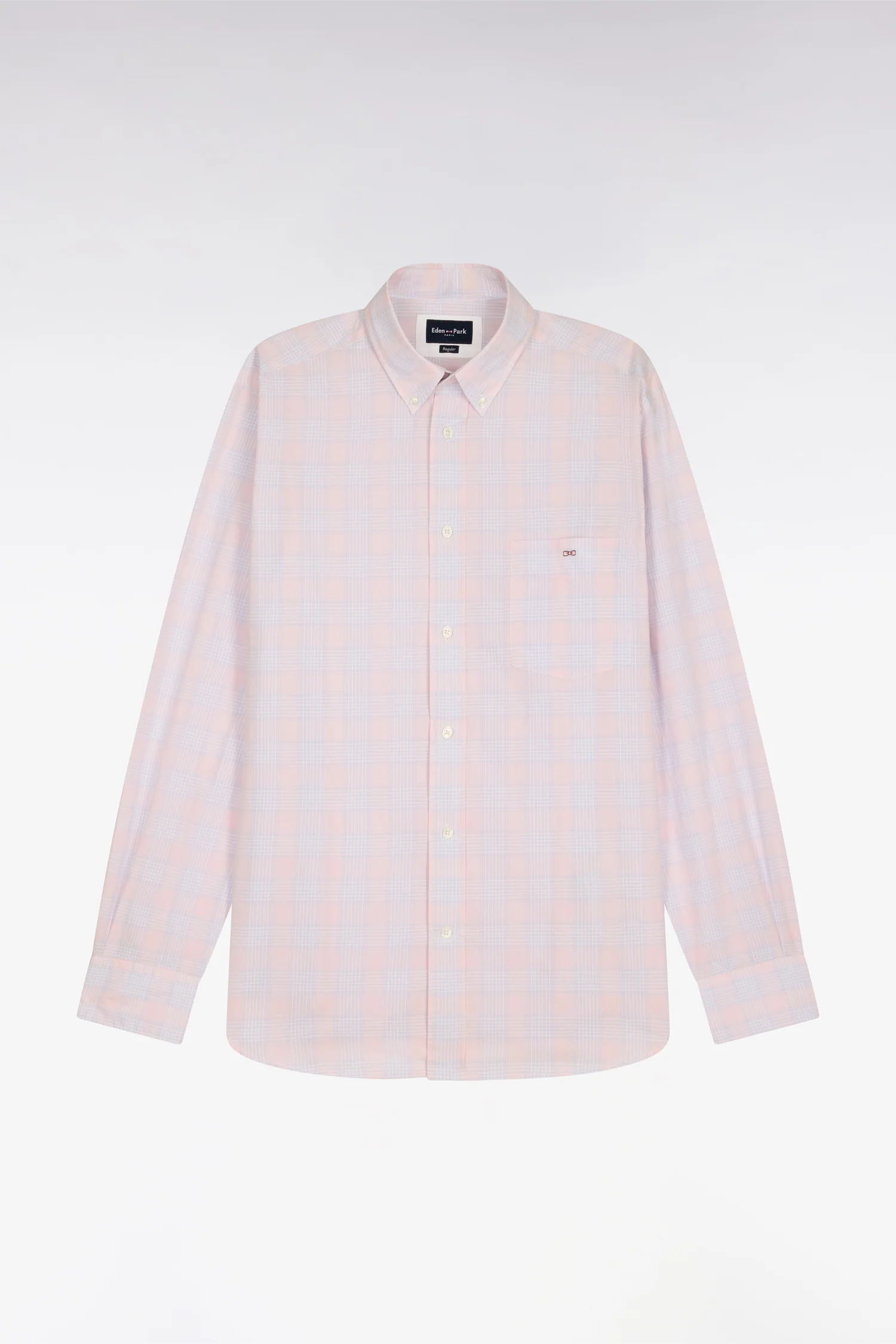 Chemise en coton à carreaux roses coupe regular - Image 2