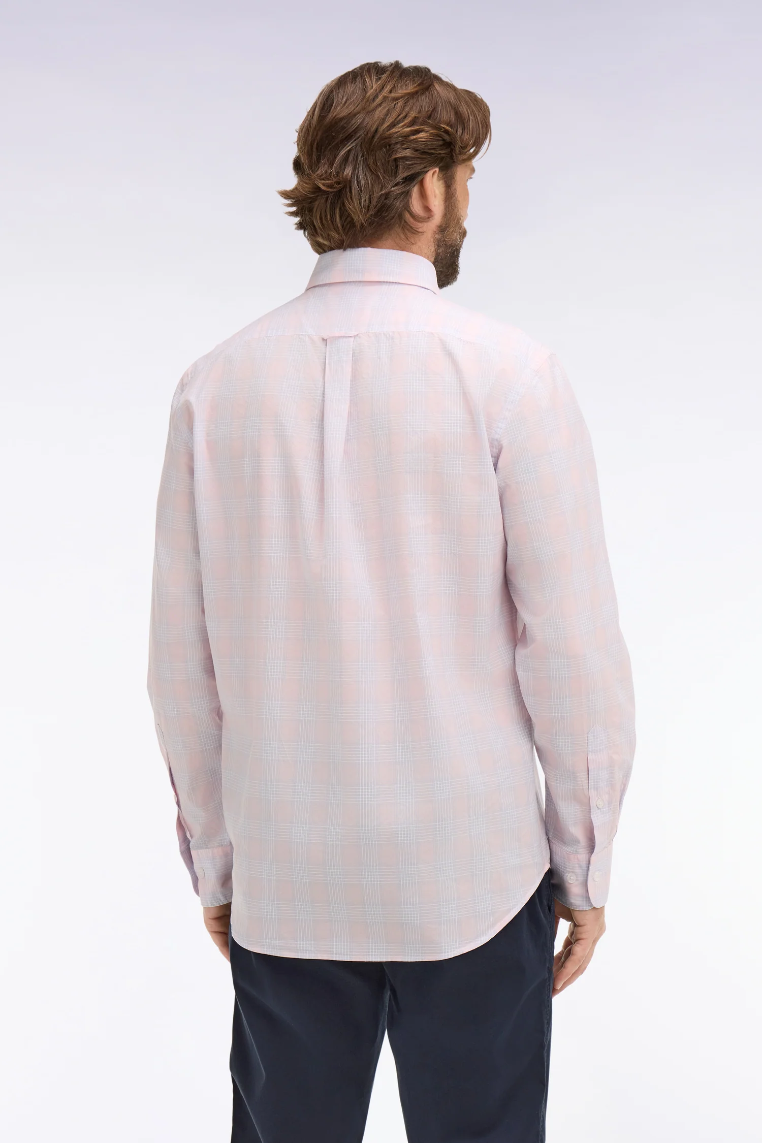 Chemise en coton à carreaux roses coupe regular - Image 5