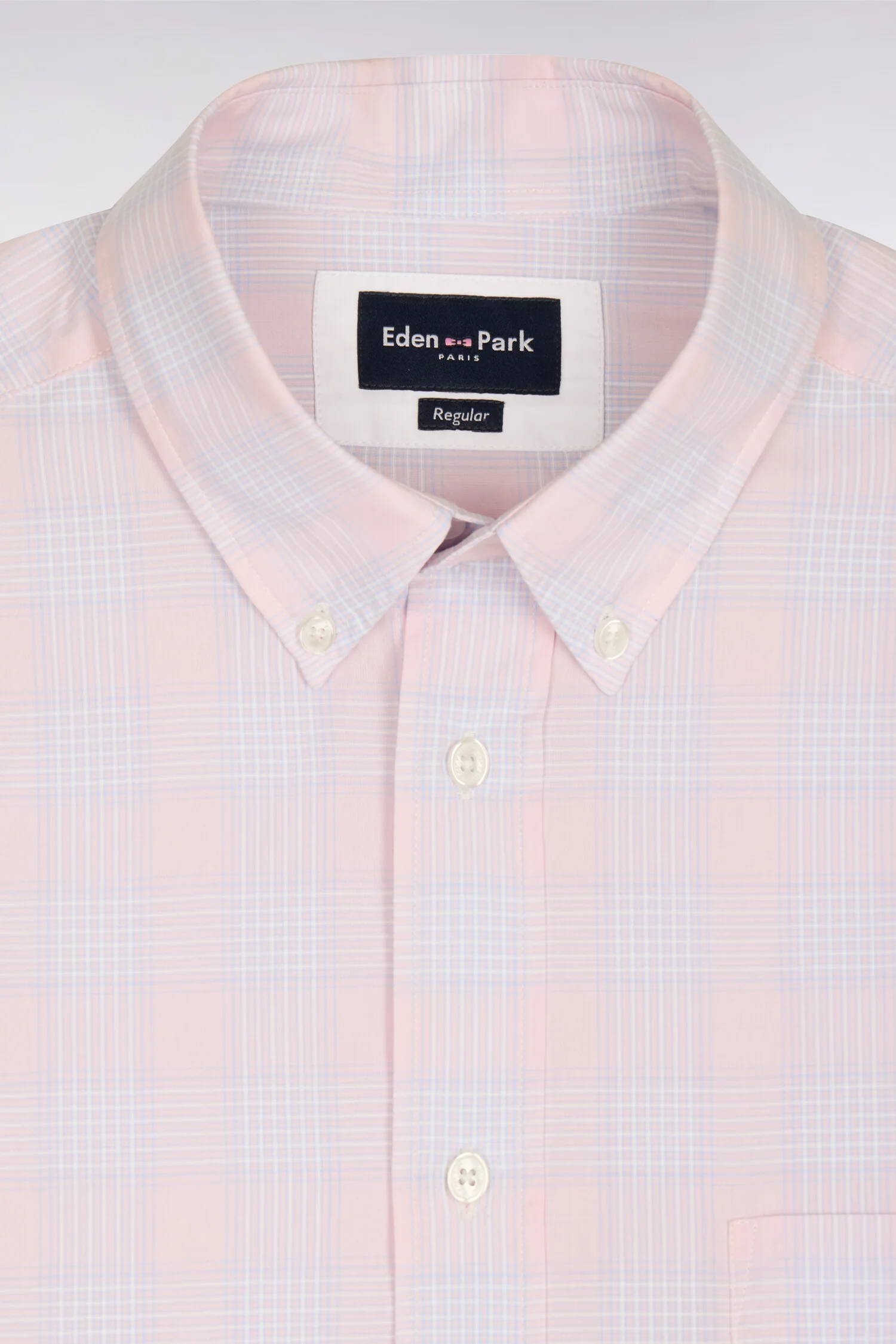 Chemise en coton à carreaux roses coupe regular - Image 6