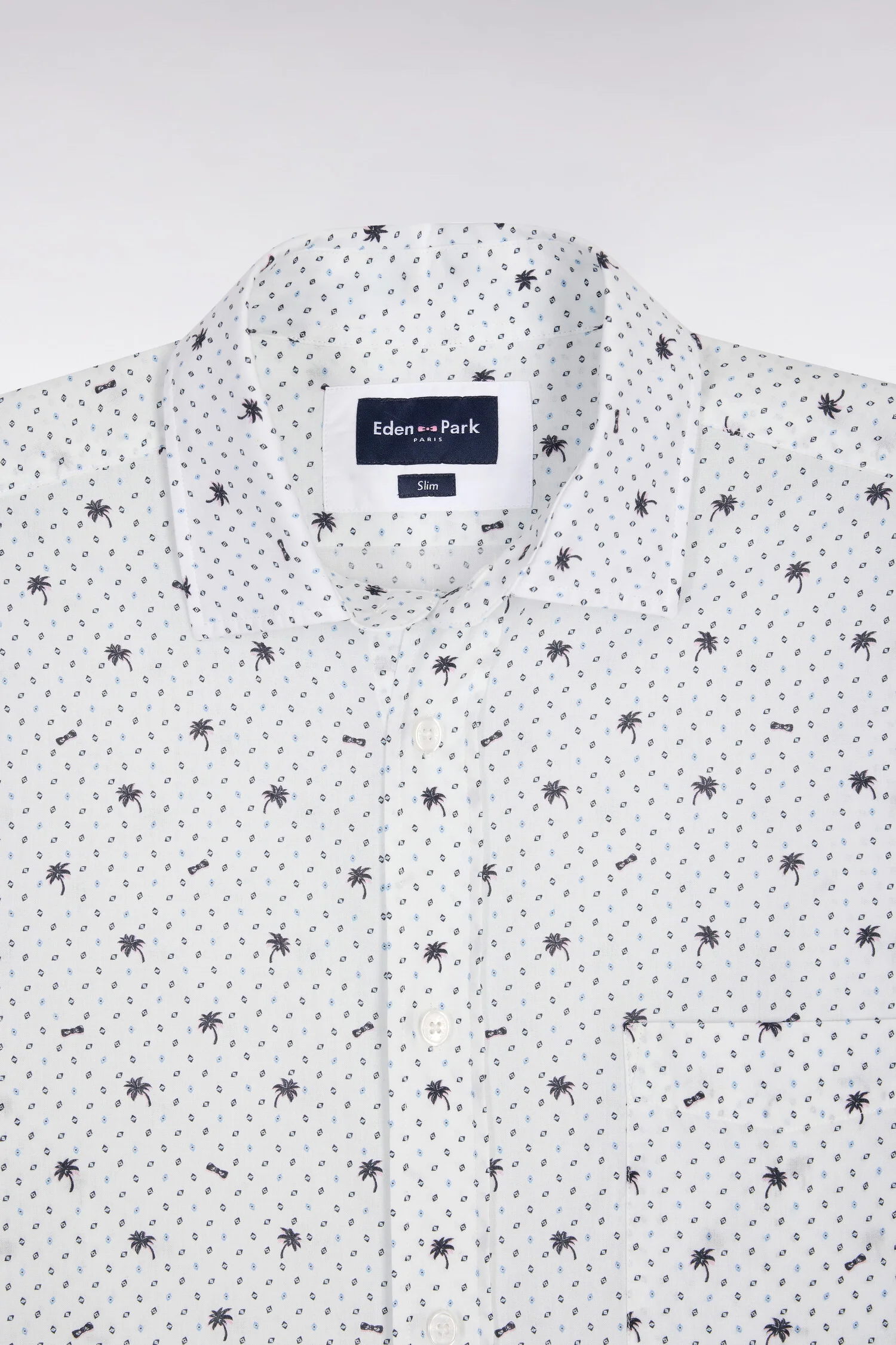 Chemise en coton blanche à micromotifs coupe slim - Image 6
