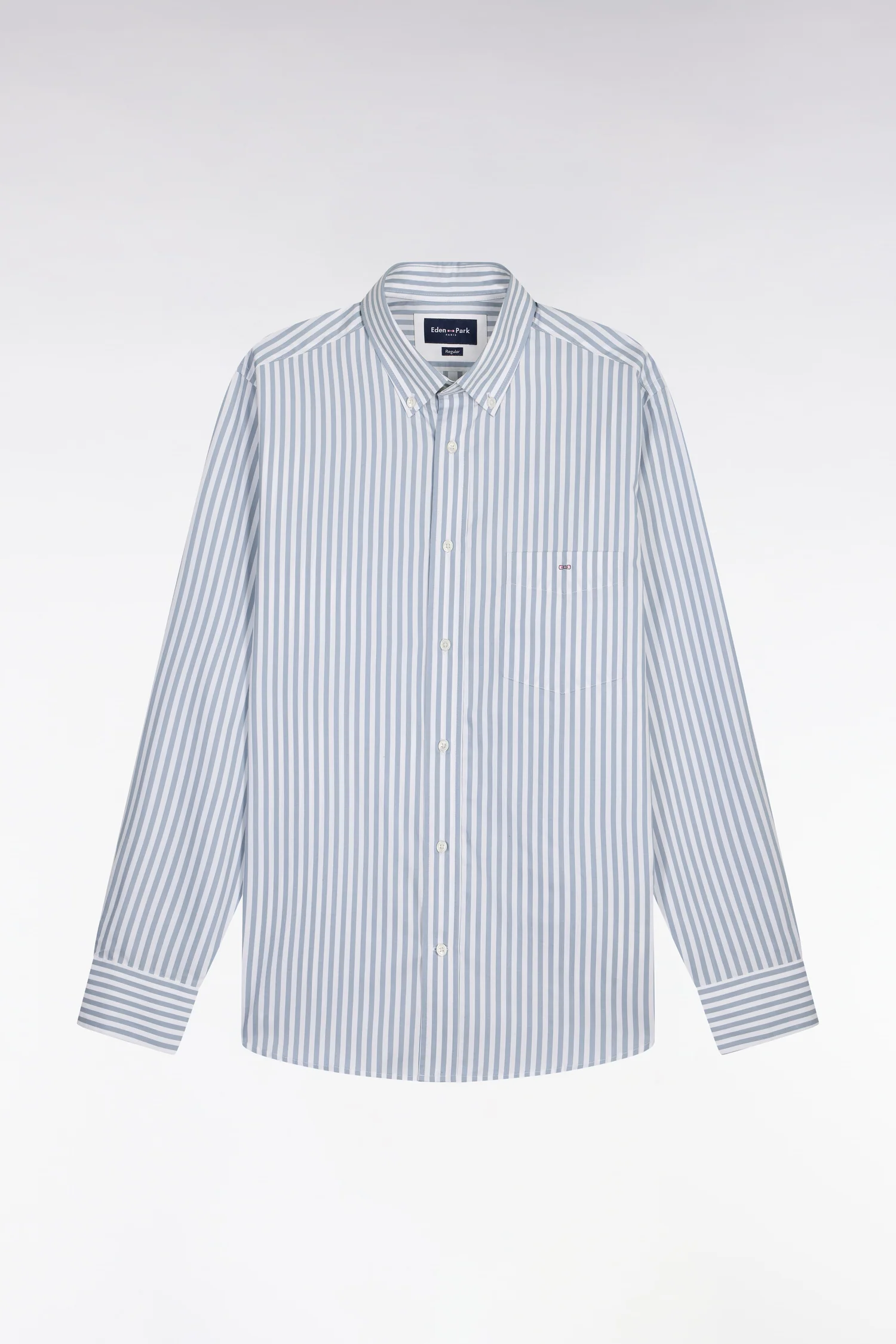 Chemise en coton bleu à rayures bâtons - Image 2