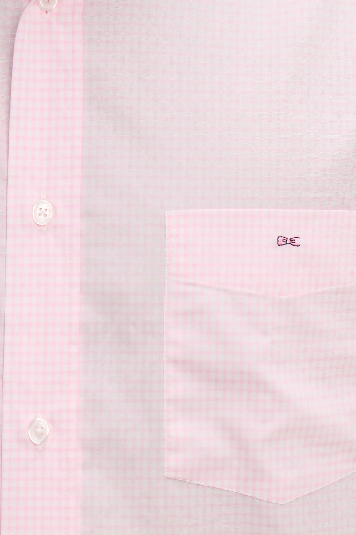 Chemise en coton dobby à carreaux rose coupe regular - Image 4