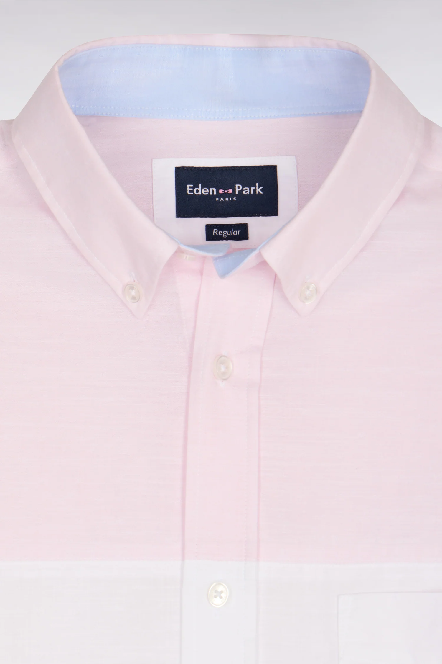 Chemise en coton jacquard Dobby tricolore rose - Image 6