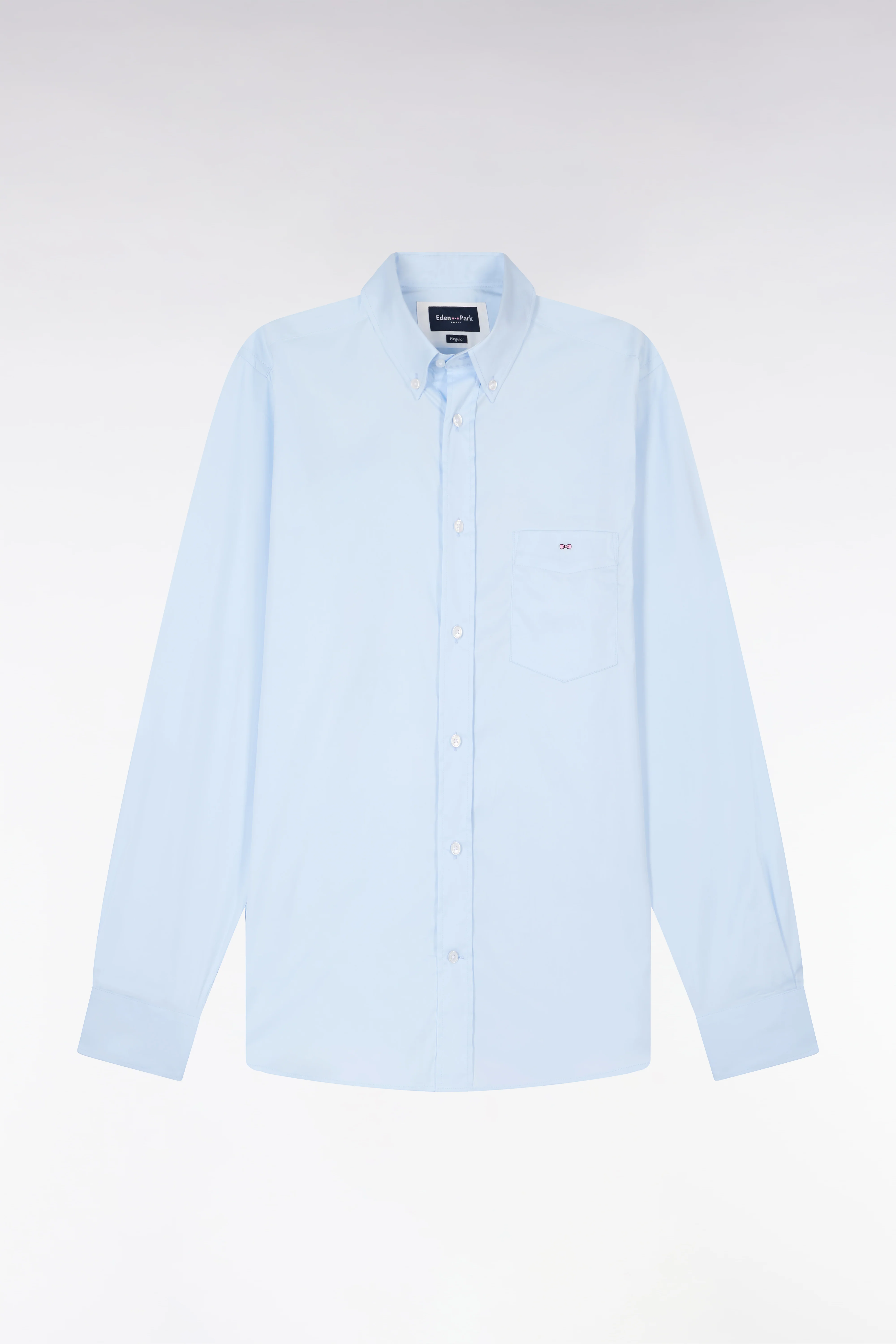 Chemise en coton mélangé bleu ciel coupe regular - Image 2