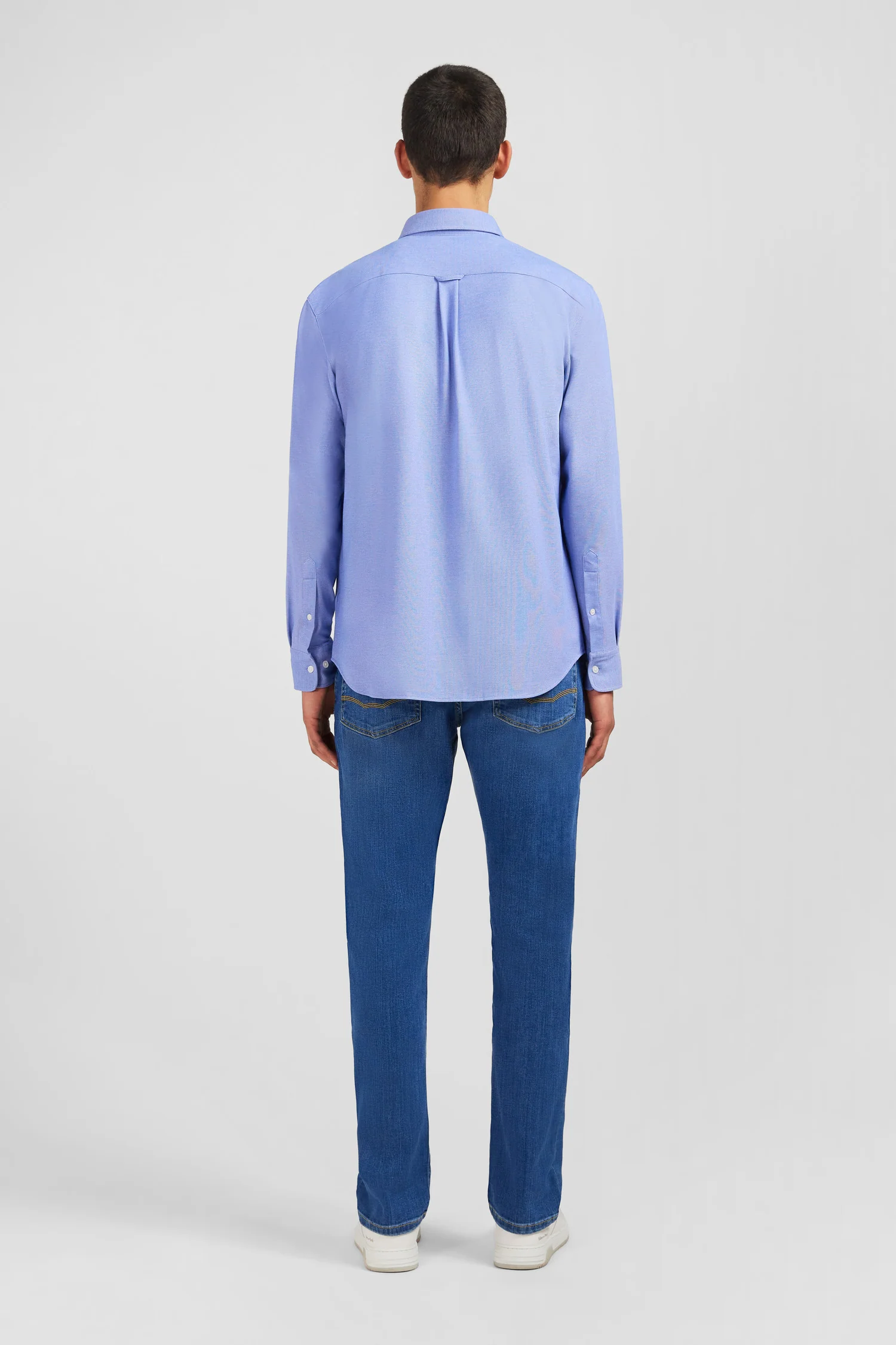 Chemise en coton pinpoint bleu - Image 6