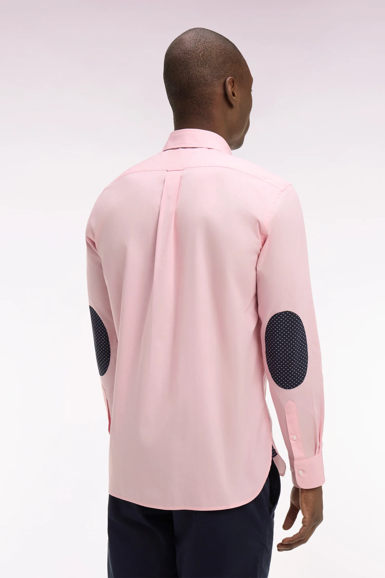 Chemise en coton rose à coudières imprimées - Image 5
