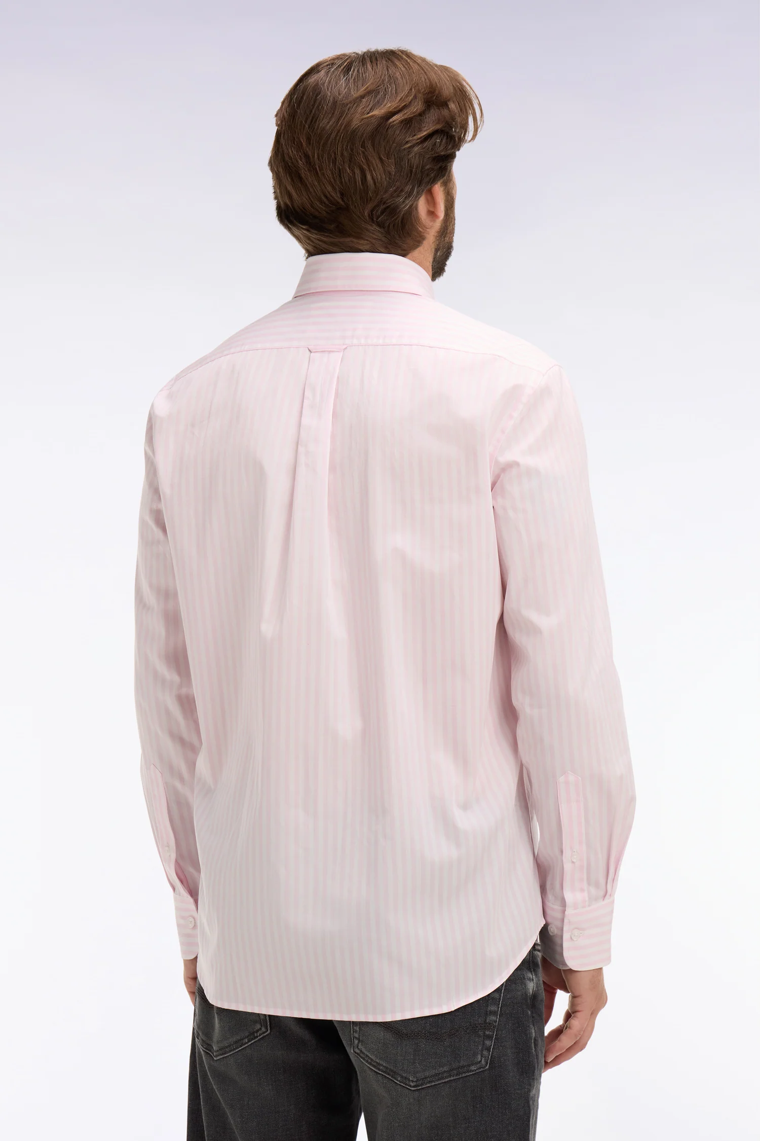 Chemise en coton rose à rayures bâtons - Image 5
