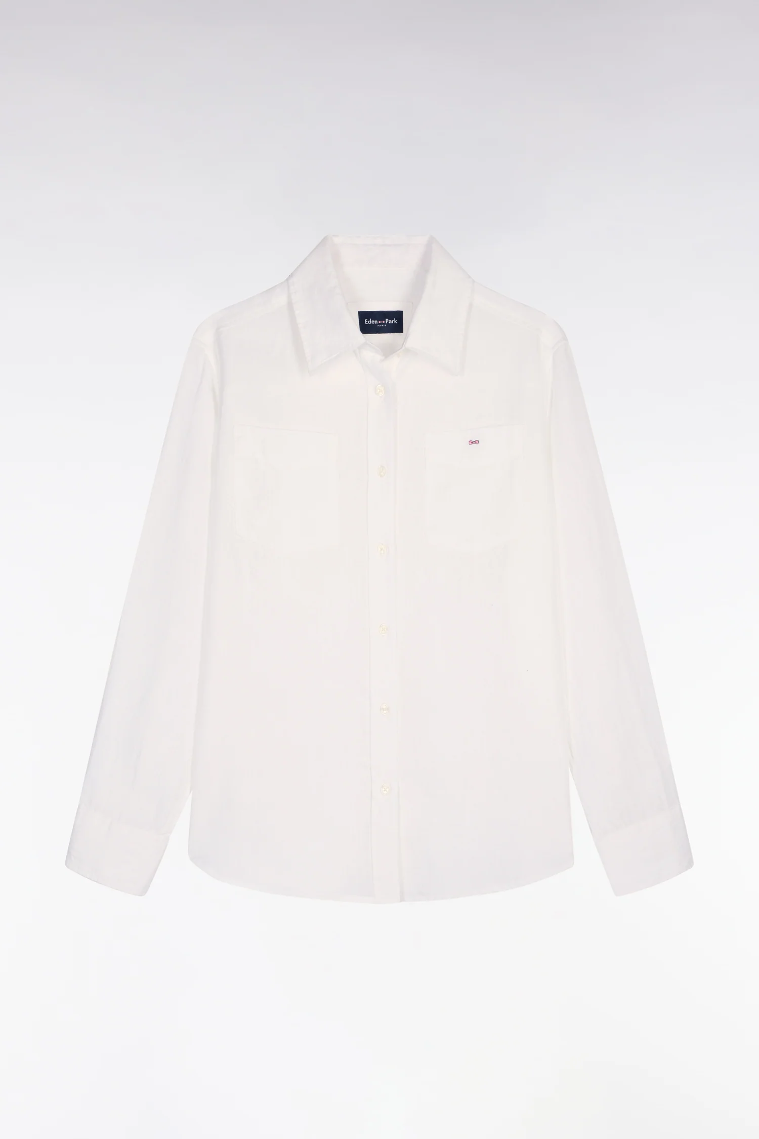 Chemise en lin blanc à poches plaquées - Image 2